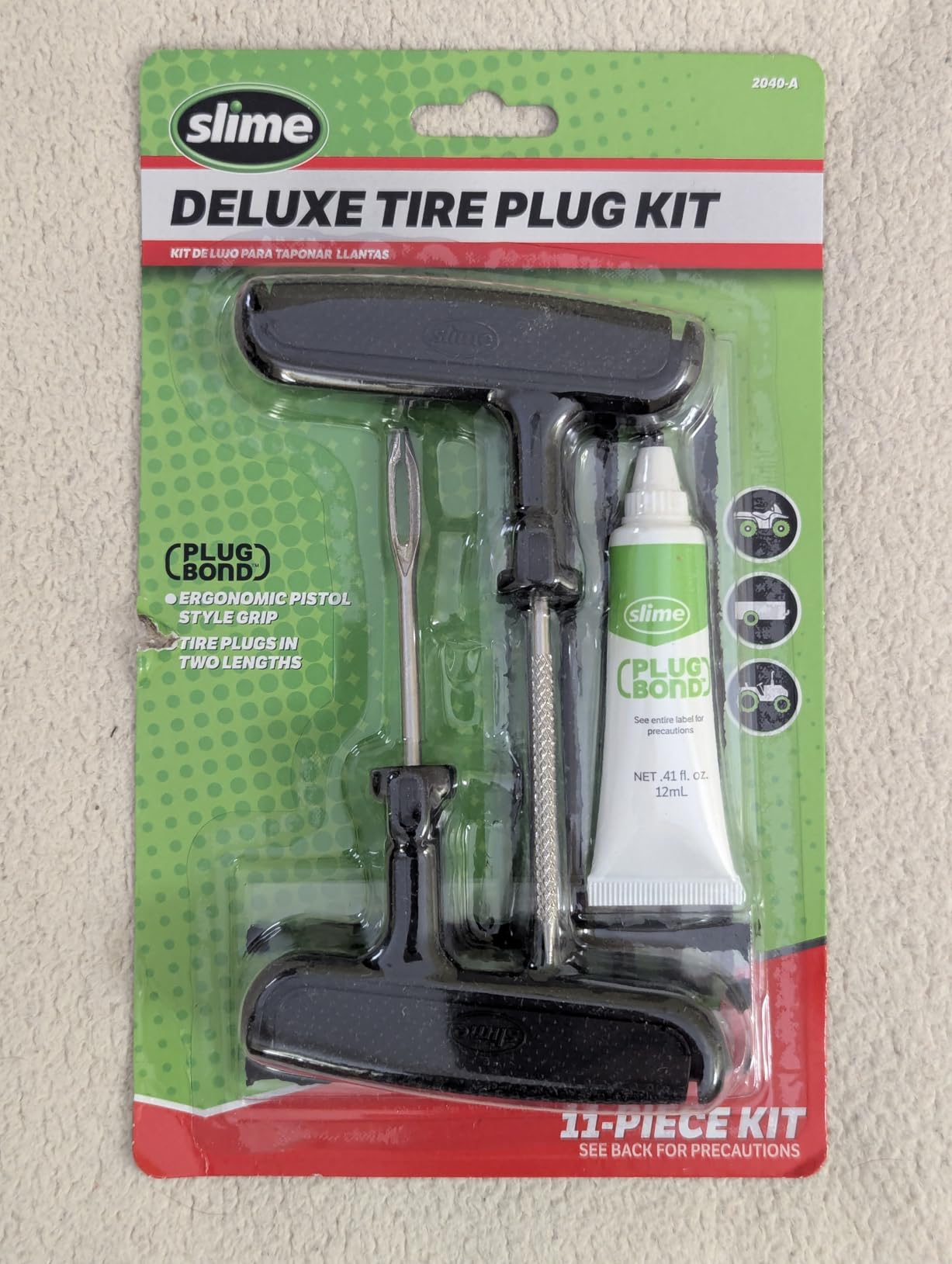 Slime 2040-A Tire Repair Plug Kit, Deluxe, Contains Strings, Tools and Glue, 11 Pieces customer photo 1