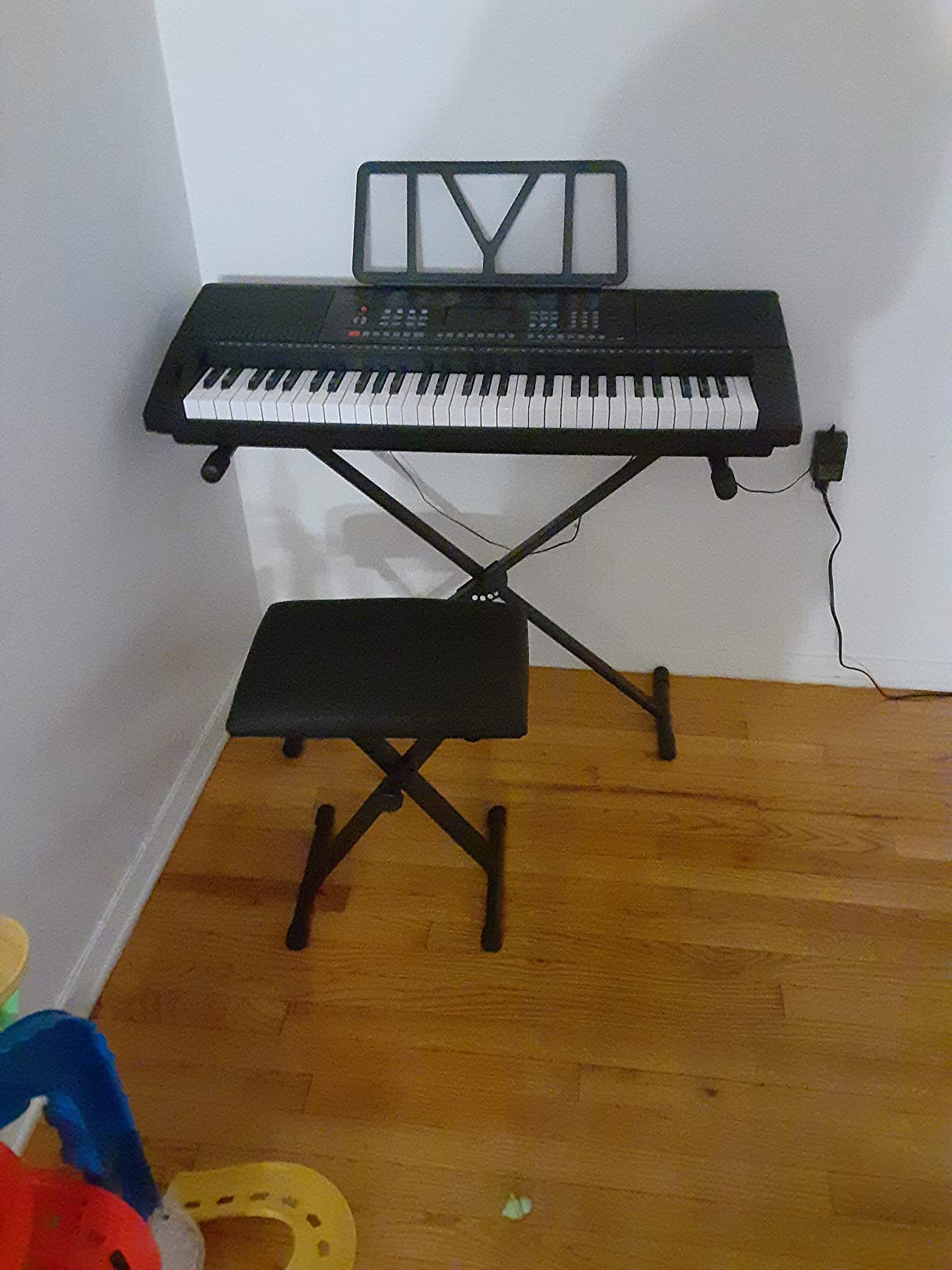 Stage Rocker Single-X Style Classic Folding Keyboard & Digital Piano Stand, Adjustable Width & Height, Durable & Sturdy, Easy to Assemble for Travel/Storage, Sleek Black customer photo 2