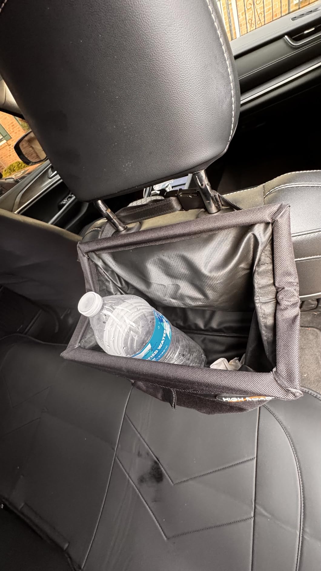 High Road TrashStash Hanging Car Garbage Bag with Push-Close Lid and Waterproof Bin for Car, SUV and Truck Seat Backs - Holds 3 Gallons of Car Trash (Black) customer photo 2