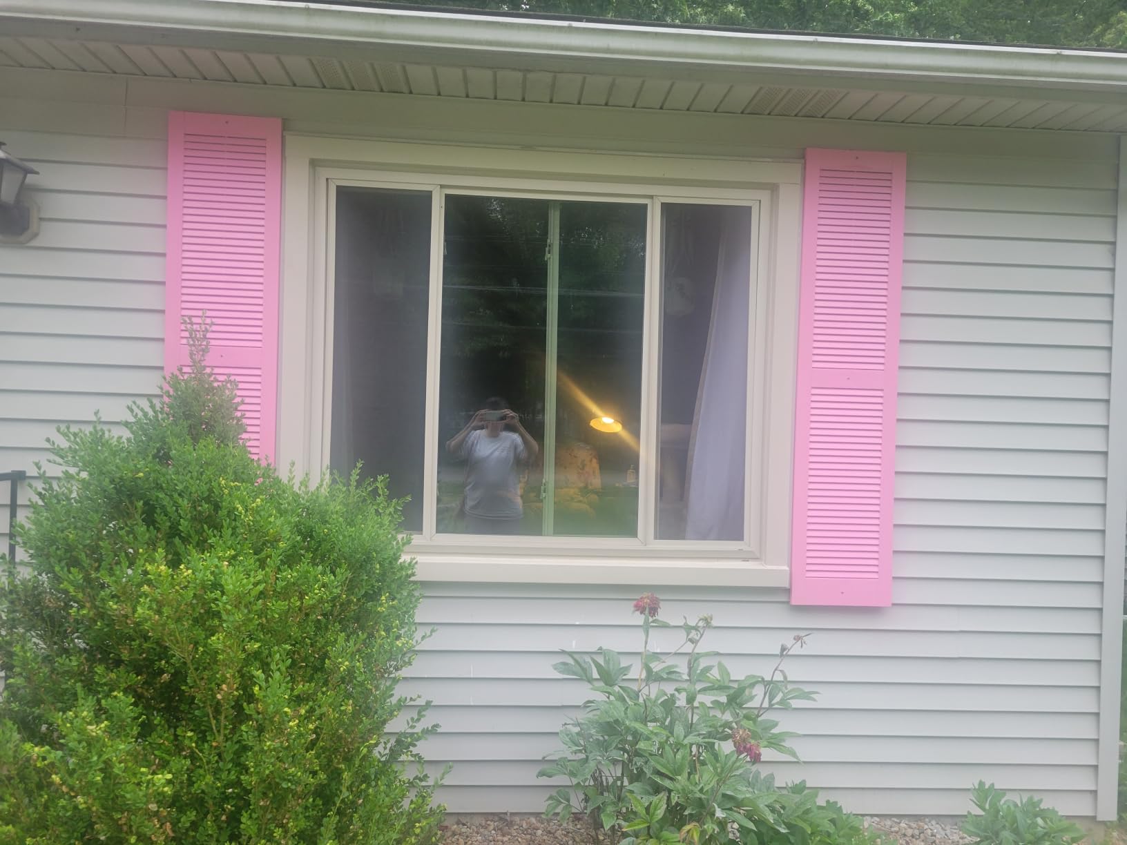 Exterior Solutions Standard Louver Exterior Vinyl Shutter, Black (Pair), 15 Inch x 59 Inch customer photo 1