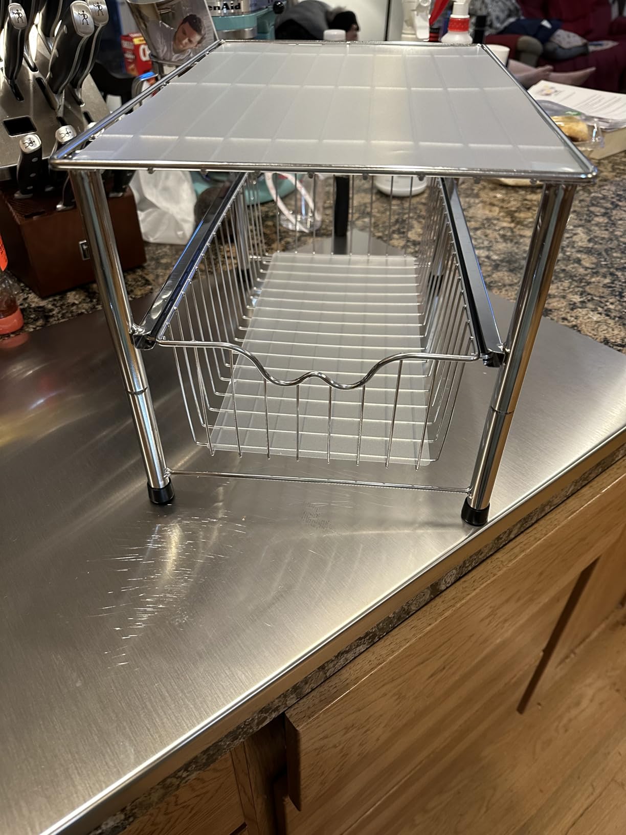 DecoBrothers Stackable Under Sink Organizer with Sliding Basket, Chrome customer photo 1
