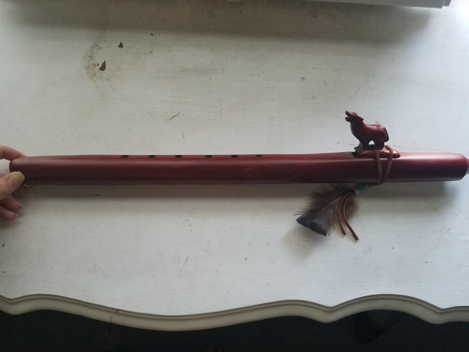 Native American Cedar Flute Pack - Wolf & Bag customer photo 1