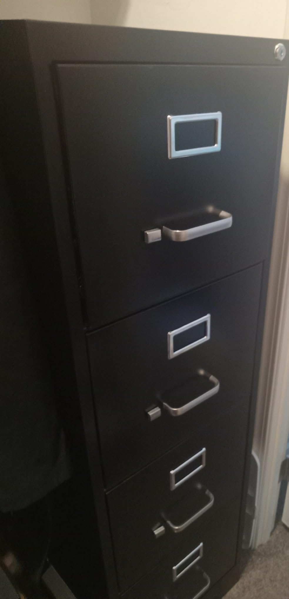 Staples Vertical File Cabinet for Letter/Legal Files, 4-Drawer, Letter/Legal Compatible, Black customer photo 1
