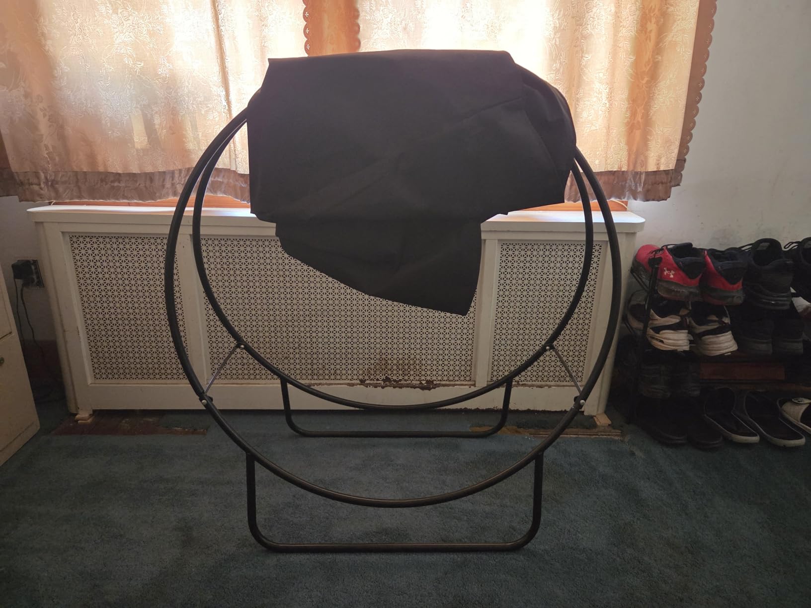 Sunnydaze 48-Inch Outdoor Firewood Rack Hoop - Indoor Round Tubular Steel Fireplace Wood Holder - 700-lb Capacity customer photo 1
