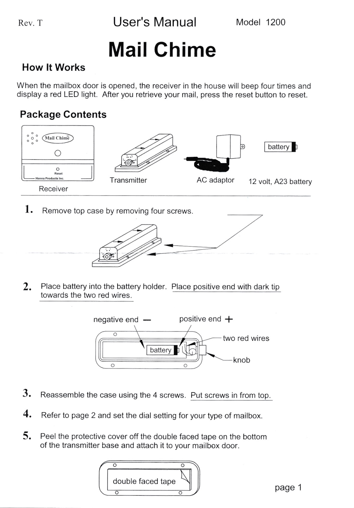 Mail Chime Mailbox Alarm for Delivered Mail Notification System, Smart Mailbox Sensor Alert Wireless Transmitter & Receiver, Up to 350 Feet, Easy to Install, Battery-Operated, 1 Set customer photo 2