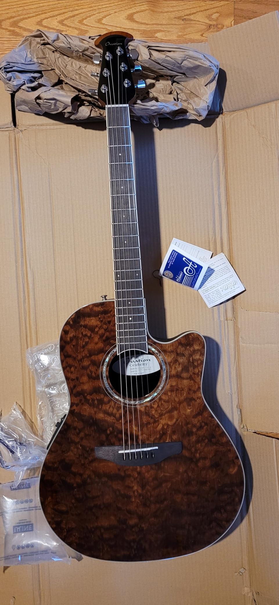 Ovation CS28P-RG Celebrity Standard Exotic Super Shallow Depth, Acoustic-Electric Guitar, Caribbean Blue Burst customer photo 2