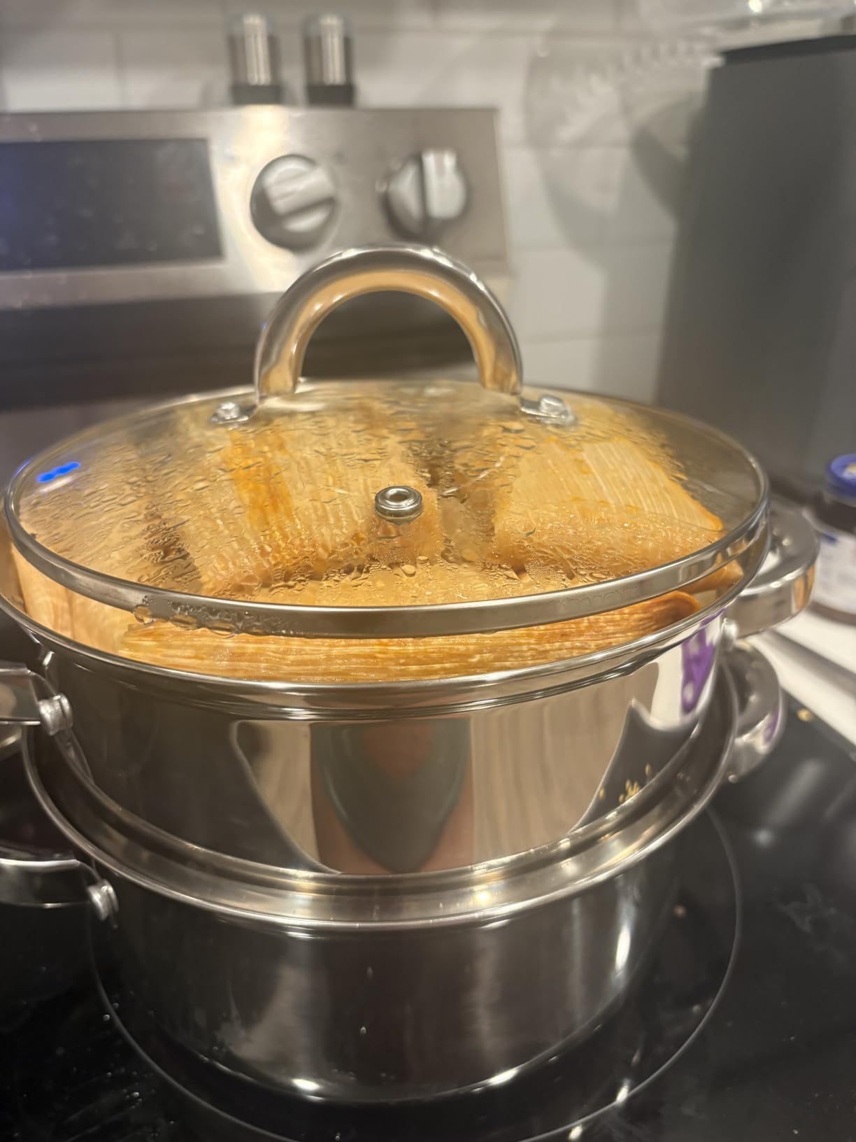 Oster Dutch Oven with Steamer Basket 3-Quart - Sangerfield Stainless Steel, Stovetop Steamer for Vegetables, Rice & Tamales, Dishwasher Safe customer photo 2