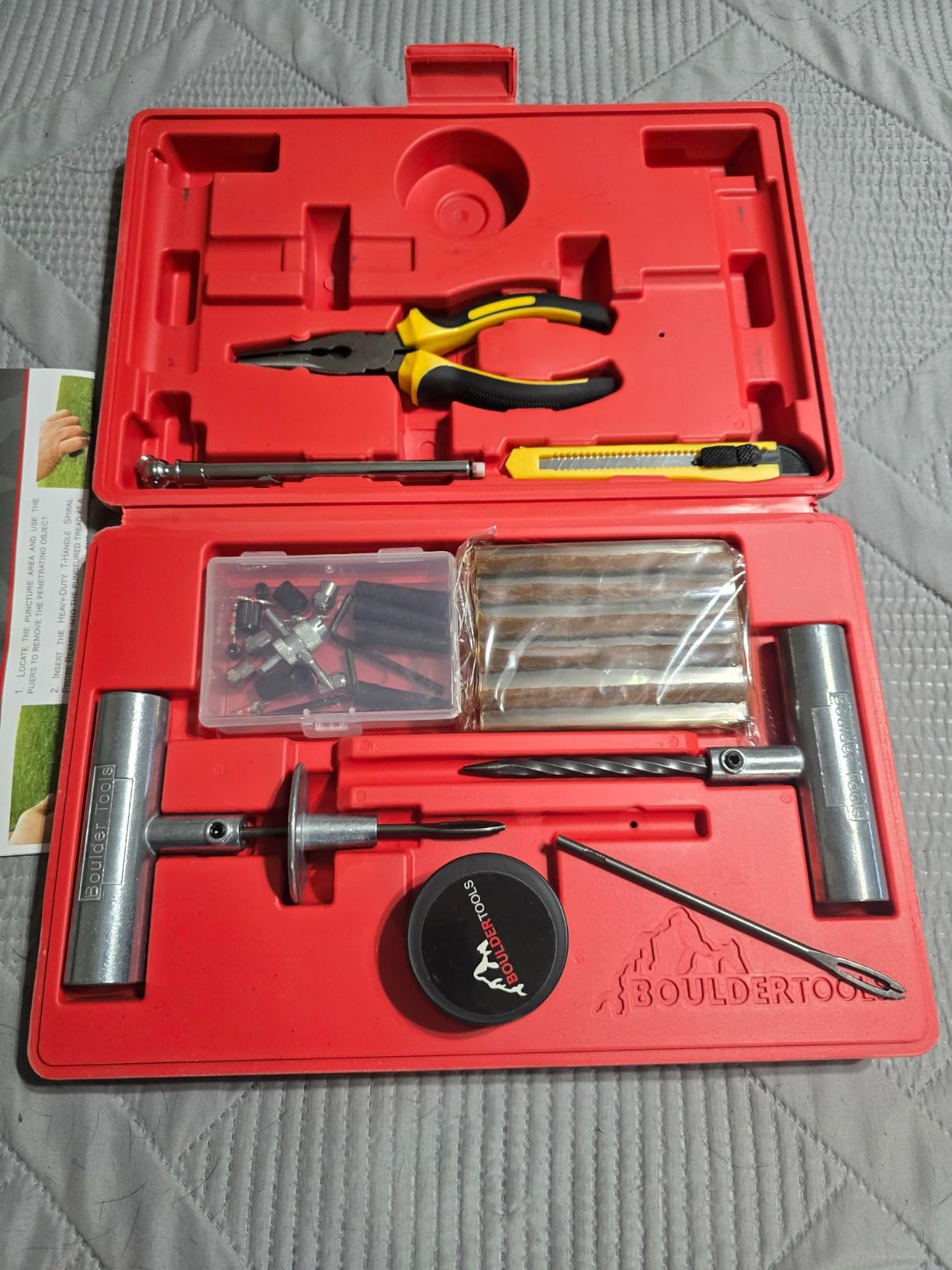 Boulder Tools Tire Repair Kit - Professional Heavy Duty Tire Plug Kit, Tubeless Tire Repair Kit for Flat Tire & Puncture Repair on Cars, Trucks, SUVs, ATVs, UTVs, RVs & Motorcycles customer photo 1