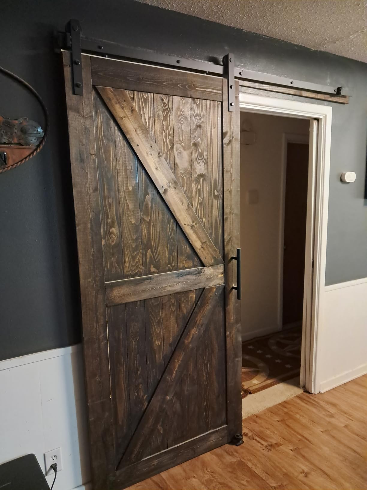 SMARTSTANDARD 6.6FT Barn Door Hardware kit, Barn Door Track, Sliding Door Hardware kit, Smoothly and Quietly - Heavy Duty Sturdy - Easy to Install, Fit 36