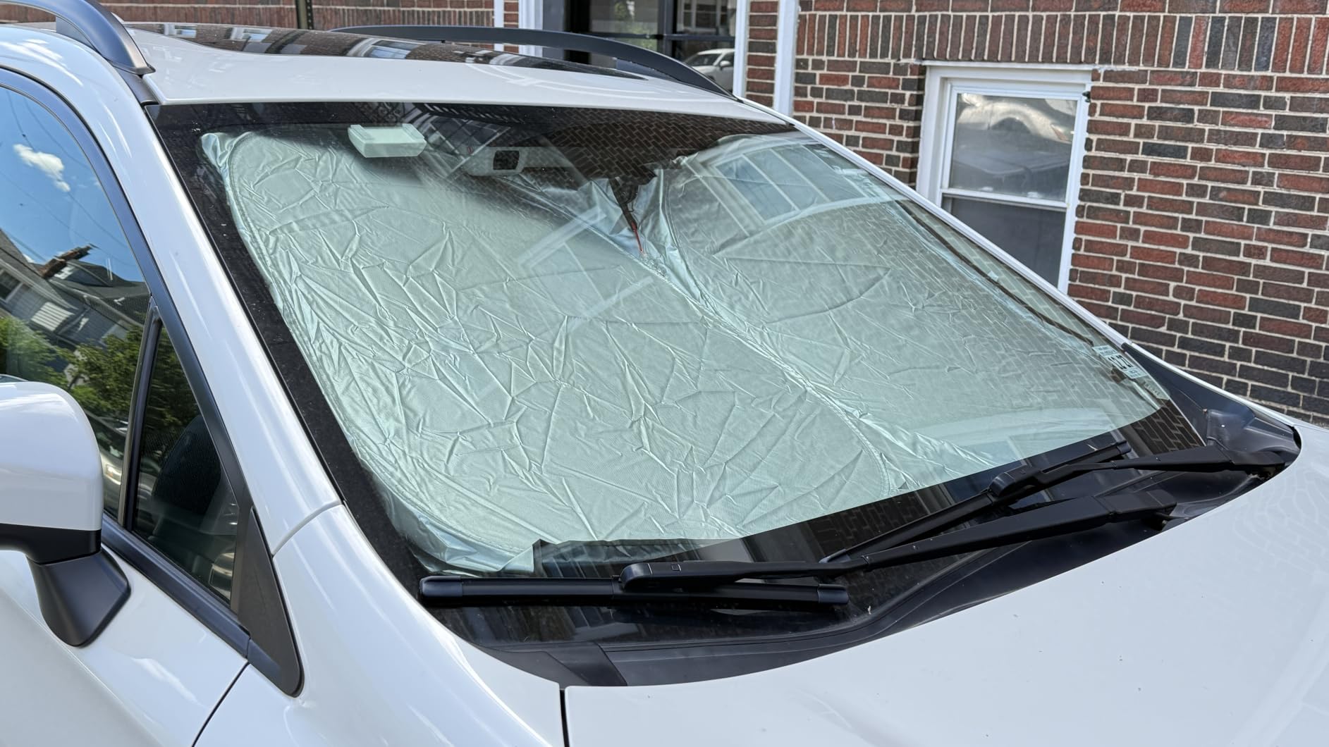 EcoNour Car Windshield Sunshade | Blocks 99% Heat & Keeps Interior Cool | Universal Fits Cars, SUVs, Trucks | Automotive Sun Screen, Visor & Car Accessories for Summer | Medium (64x32 Inches) customer photo 1