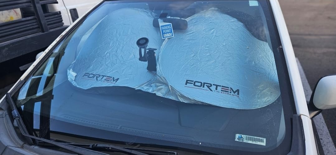 FORTEM Car Sun Shade for Windshield, Reflective Windshield Sunshade, 240T Polyester, Automotive Interior Sun Protection, Ultimate Heat and UV Shield customer photo 1