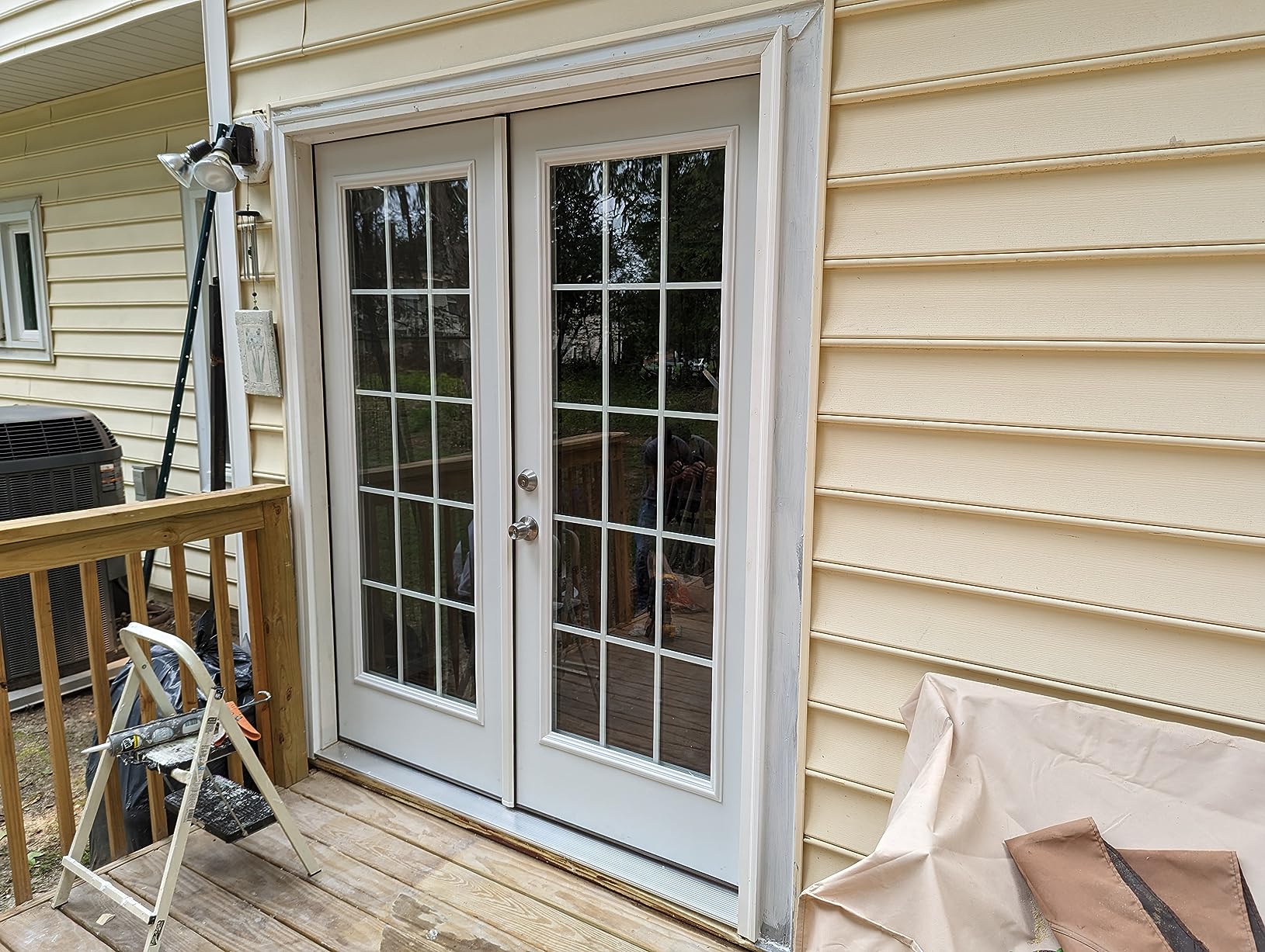 National Door Company Z029254L Steel, Primed, Left Hand In-swing, Exterior Prehung Double Door, Internal Grilles Full Lite, 72