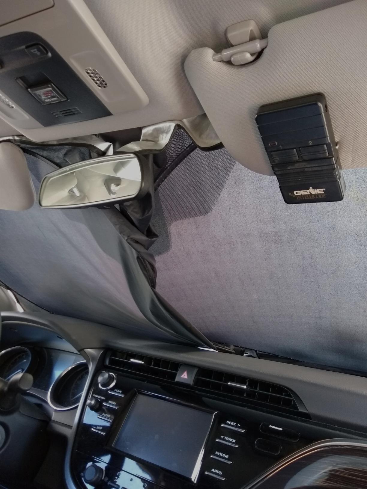 Windshield Sun Shade - Certified 99.87% UVB & 99.02% UVA Protection Car Sun Shade. Award Winning Sunshade for Car Windshield with Patented Technology. Size S 53