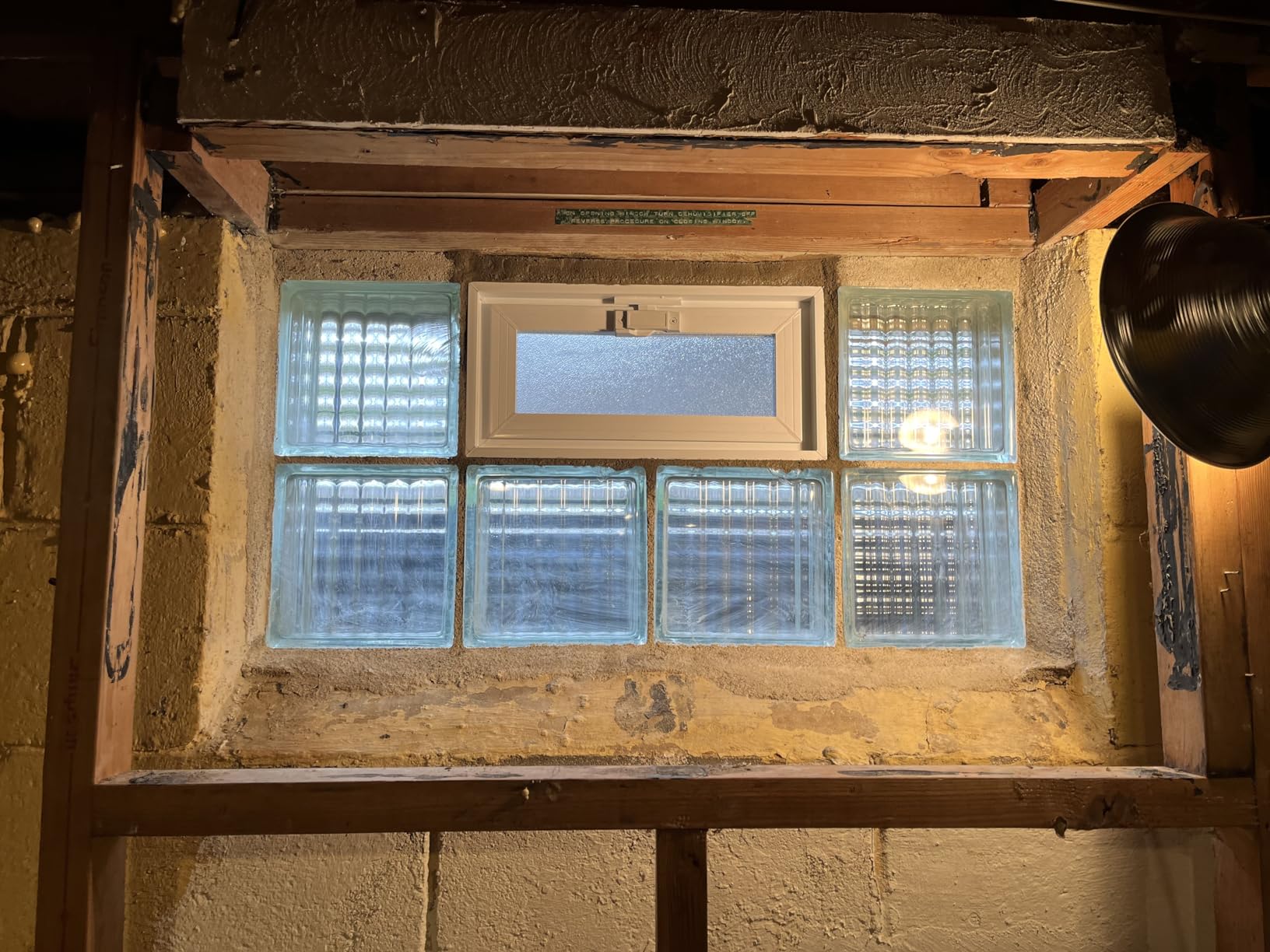 1808 Compact Hopper Vent Window for Glass Block & Masonry Walls - Vinyl Window with Privacy Glass & Insect Screen customer photo 2