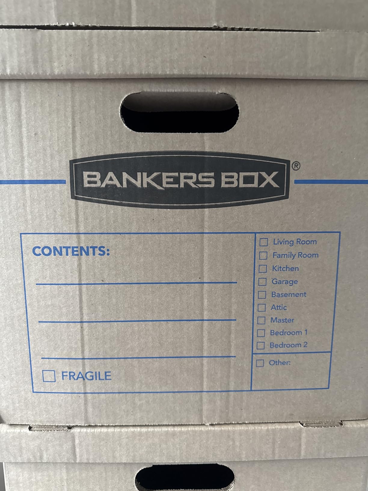 Bankers Box Medium Classic Moving Box 20 Pack, Reinforced Handles, Tape-Free Assembly, Box with Lid, 19