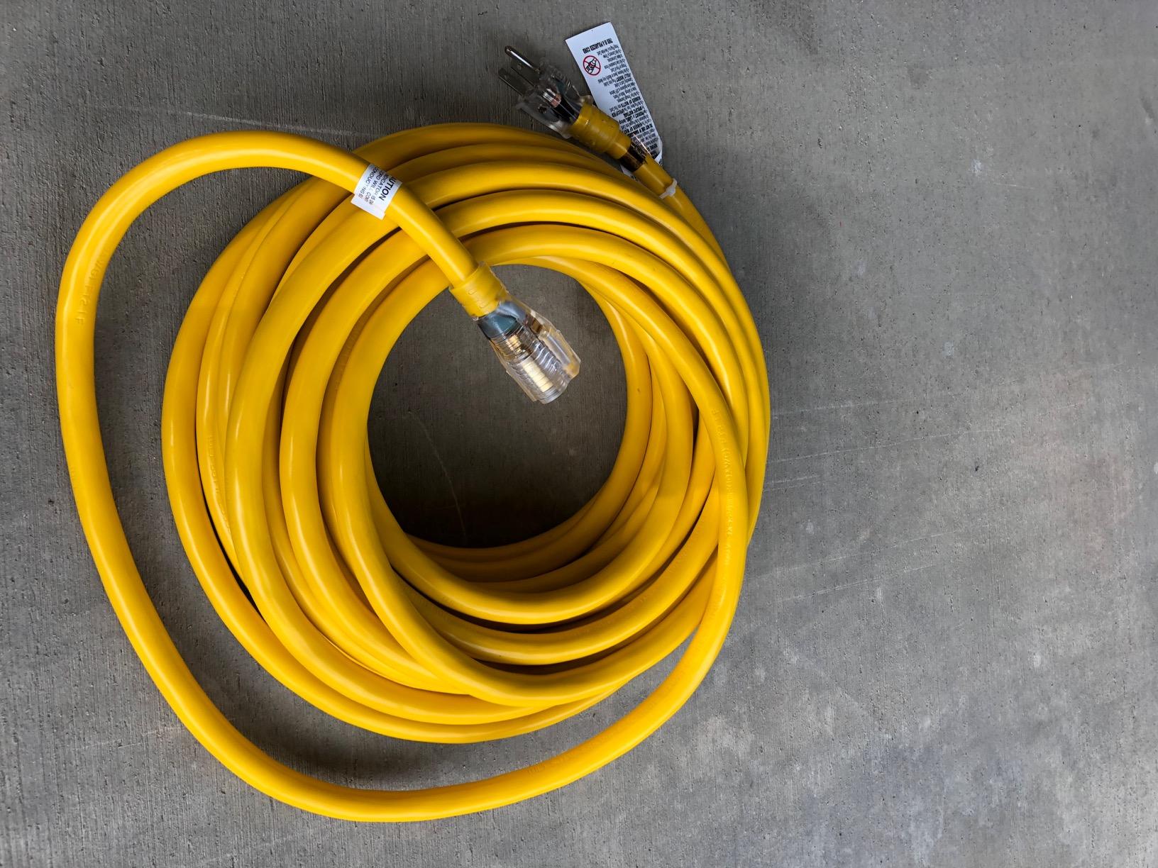 Iron Forge Cable Outdoor Extension Cord 50 Ft - 10 Gauge Heavy Duty Extension Cord, 15 AMP, 10/3 Yellow Power Cable SJTW Weatherproof with 3 Prong customer photo 1