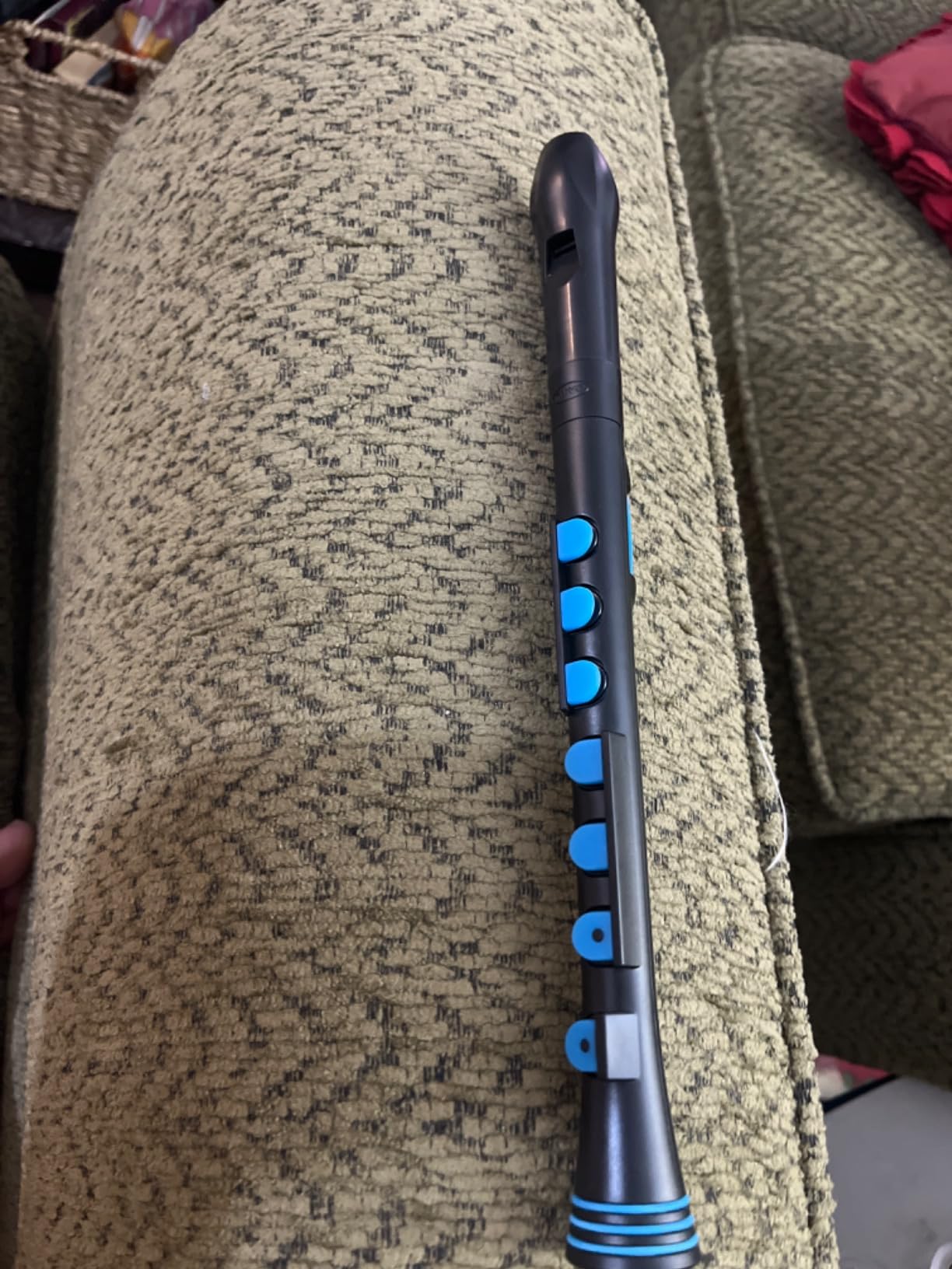 Nuvo Recorder Plus Beginner Wind Instrument - Black/Blue, Silicone Key System, Hard Case customer photo 1