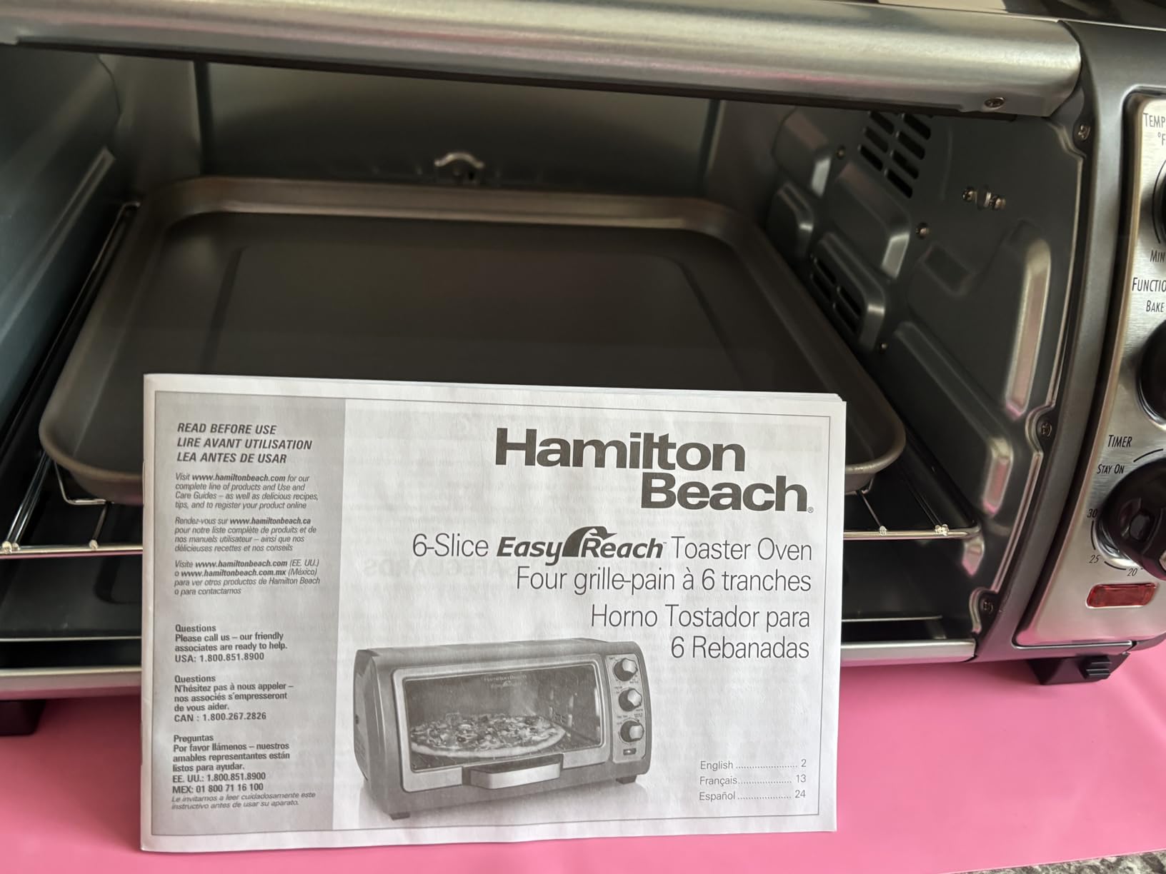 Hamilton Beach 6 Slice Convection Toaster Oven With Easy Reach Roll-Top Door, Bake, Broil & Toast Functions, Auto Shutoff, Silver (31123DA) customer photo 1