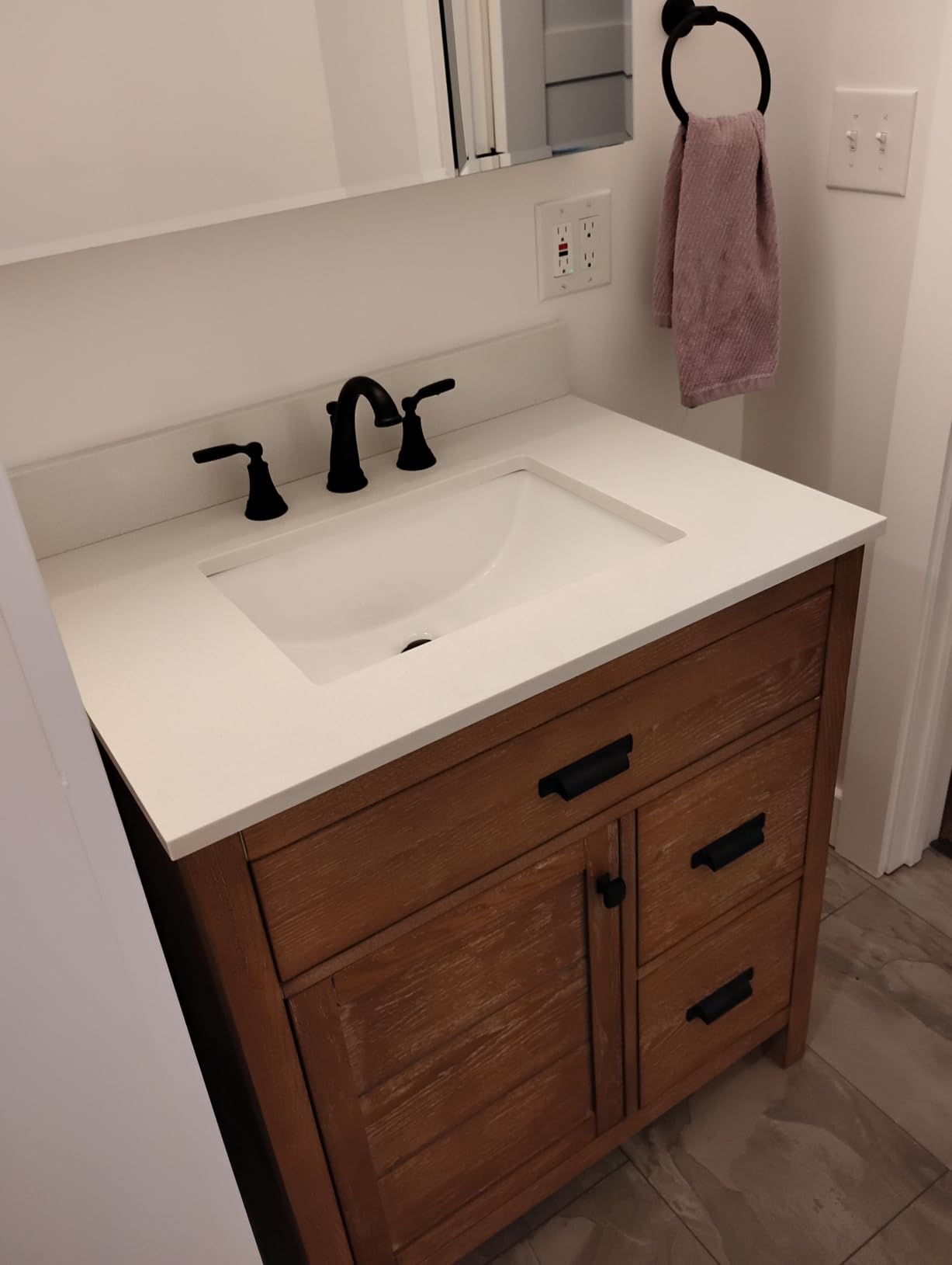 Delta Woodhurst Brushed Nickel Bathroom Faucet 3 Hole, 8 Inch Widespread Bathroom Sink Faucet for Vanity, Metal Push-Pop Drain Assembly, Stainless 3532LF-SS customer photo 1