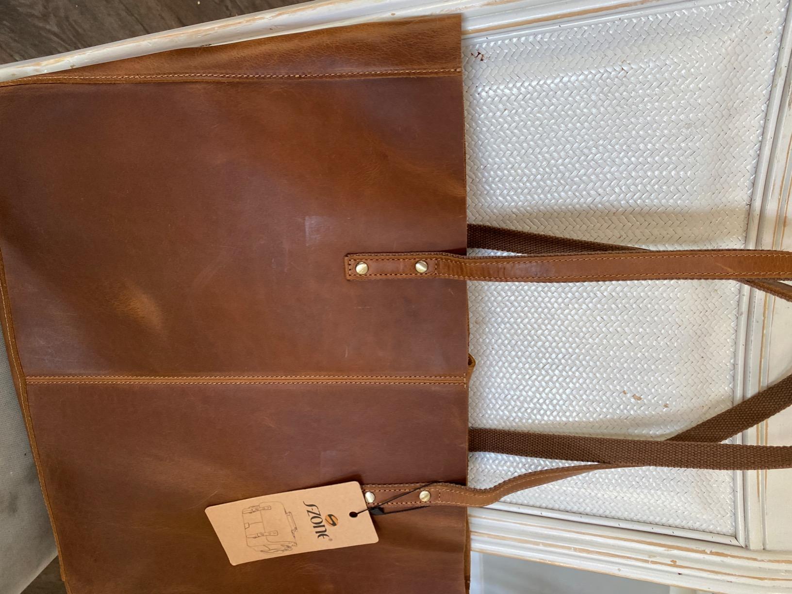 Genuine Leather Shoulder Tote Bag for Women Large Handbag Work Purse customer photo 2