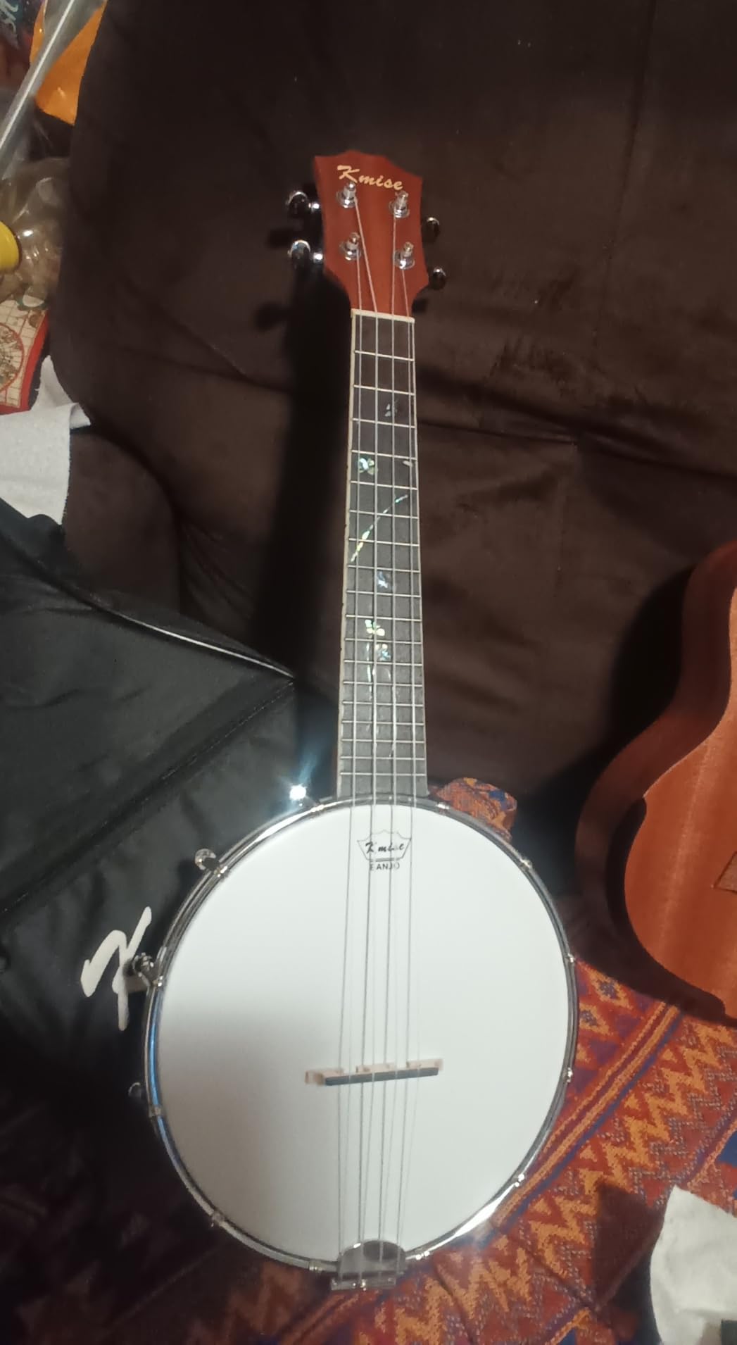 Kmise Banjolele 4 String Banjo Ukulele 23 Inch Concert Size with Bag Tuner Strap Strings Pickup Picks Ruler Wrench Bridge customer photo 1
