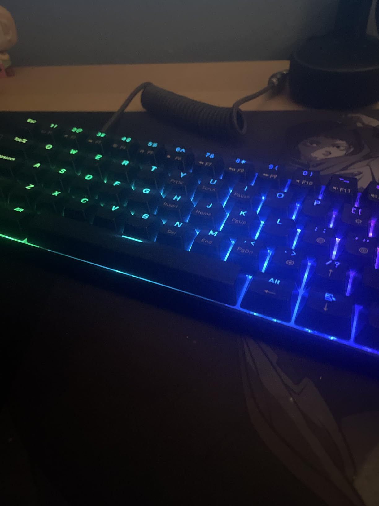 RK ROYAL KLUDGE RK61 60% Mechanical Keyboard with Coiled Cable, 2.4Ghz/Bluetooth/Wired, Wireless Bluetooth Mini Keyboard 61 Keys, RGB Hot Swappable Red Switch Gaming Keyboard with Software - White customer photo 2
