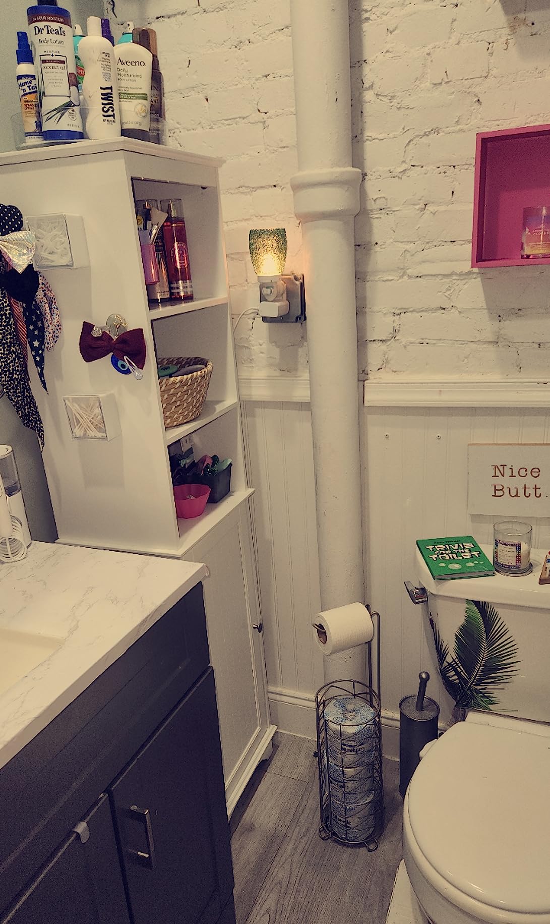 Spirich Tall Narrow Bathroom Storage Cabinet, Slim Linen Tower Cabinet with 3 Open Shelves and Adjustable Interior Shelf, Space-saving, Freestanding, Engineered Wood, White customer photo 2