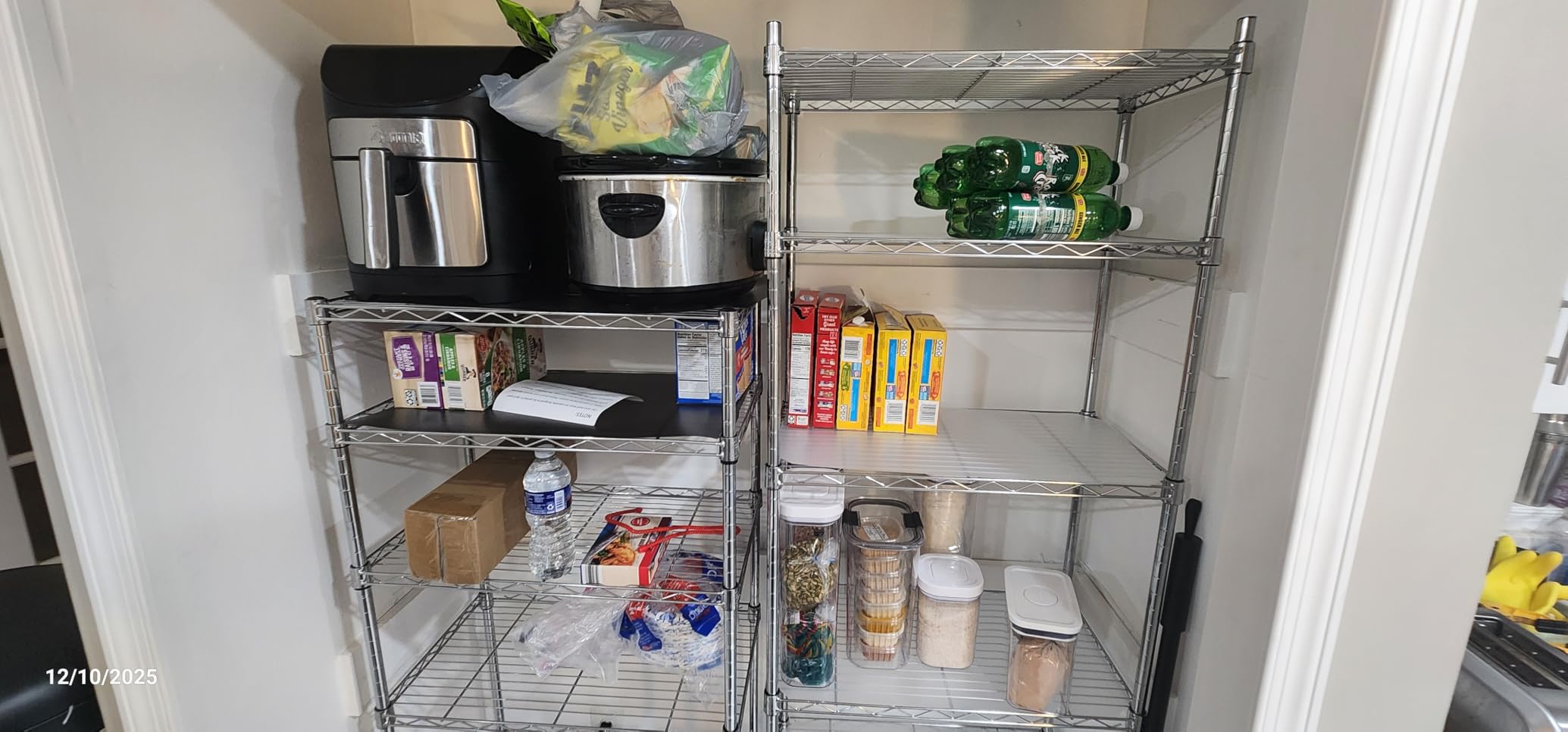 Finnhomy 8-Tier Wire Shelving Unit Adjustable Steel Wire Rack Shelving, 8 Shelves Steel Storage Rack or Two 4-Tier Shelving Units with PE mat, Leveling Feet and Safety Device, NSF Certified, Chrome customer photo 1