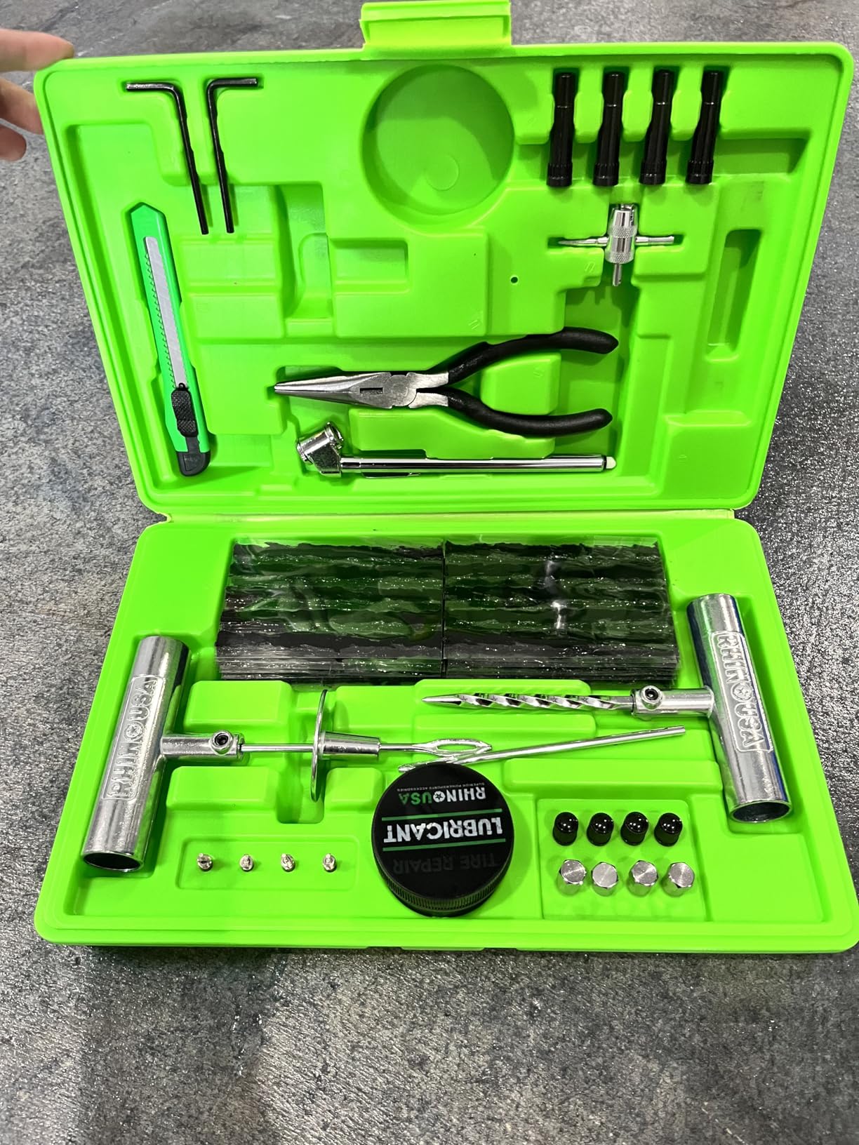 Rhino USA Tire Repair Kit (86-Piece) Professional Heavy Duty Tire Plug Kit to Fix Punctures & Patch Flats with Ease - Ultimate Tubeless Tire Repair Tools for Car, Motorcycle, ATV, UTV, RV and Trailer customer photo 1