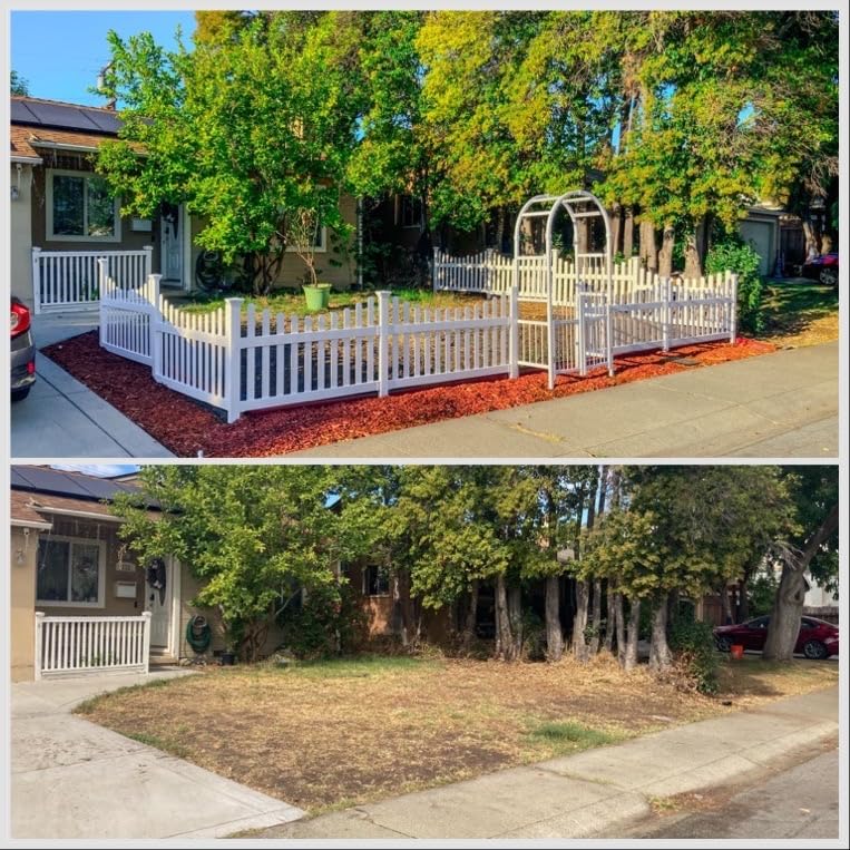 3.5ft H x 6ft W (1 Panel + 1 Post) No Dig WamBam All American Scallop Top Fence Kit, White Vinyl Picket Fence, Easy Install Outdoor Barrier for Backyard or Patio, DIY Decorative Garden Border, ZP19041 customer photo 2