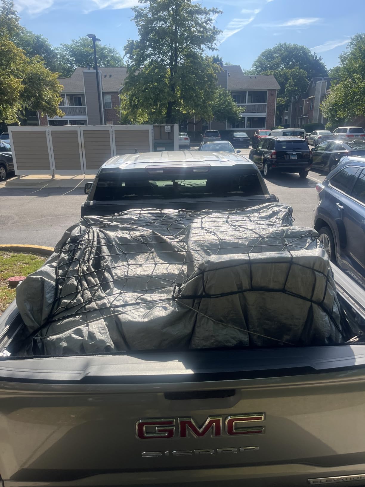 Cargo Net for Pickup Truck Bed (4'x6' Stretches to 8'x12') Double Thick Heavy Duty Truck Bed Net for Dad, & Husband - 12 Metal Carabiners, Bungee Mesh Accessory with Strap Hooks customer photo 1