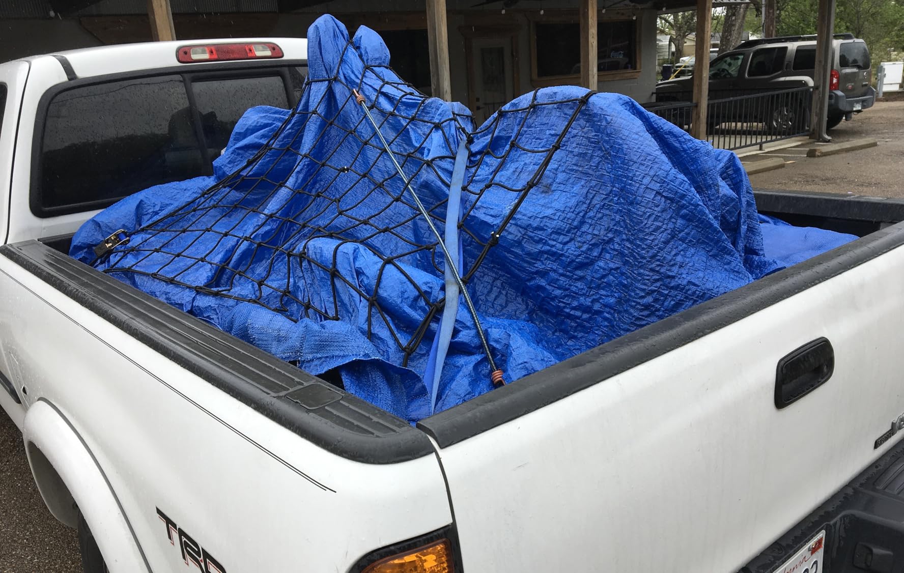 Cargo Net for Pickup Truck Bed (4'x6' Stretches to 8'x12') Double Thick Heavy Duty Truck Bed Net for Dad, & Husband - 12 Metal Carabiners, Bungee Mesh Accessory with Strap Hooks customer photo 2