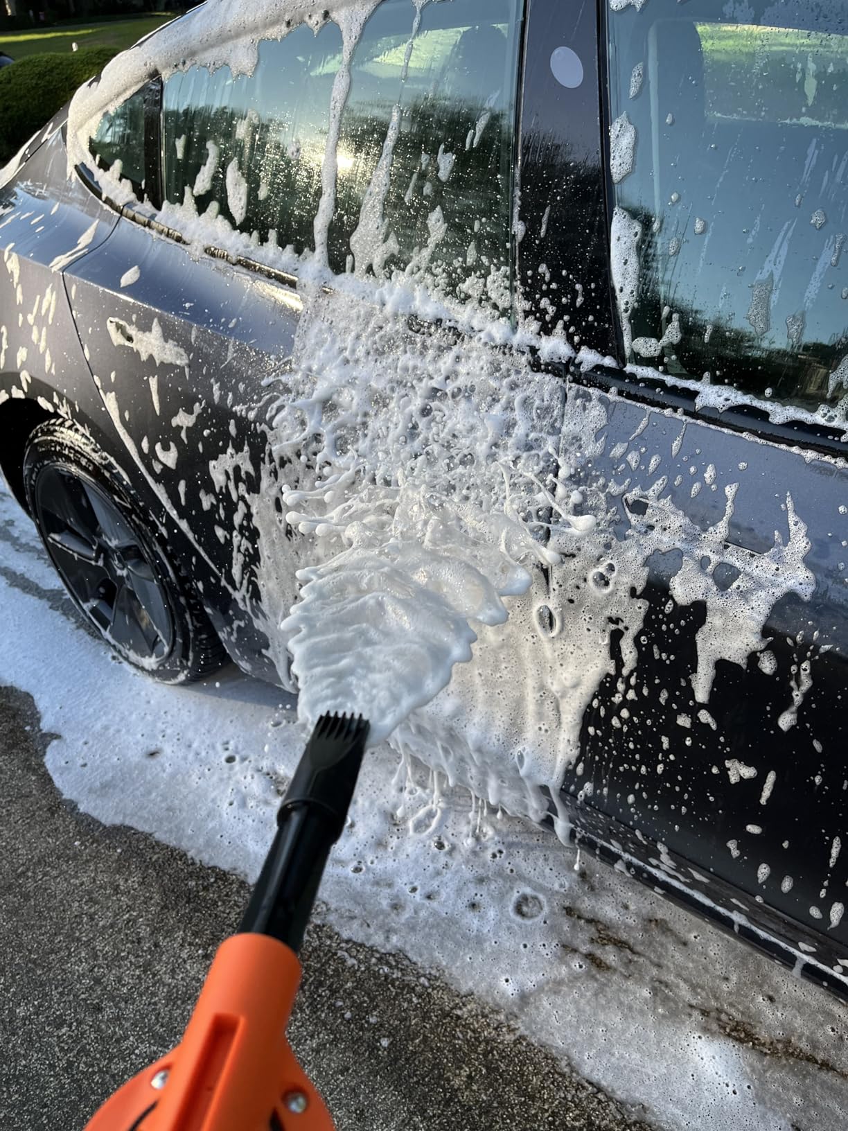 SwiftJet Car Wash Foam Gun + Microfiber Wash Mitt - Foam Cannon Works with Any Soap - Garden Hose Car Foam Sprayer - Car Wash Kit - Car Accessories Foam Blaster (Orange Foam Gun with Mitt) customer photo 2