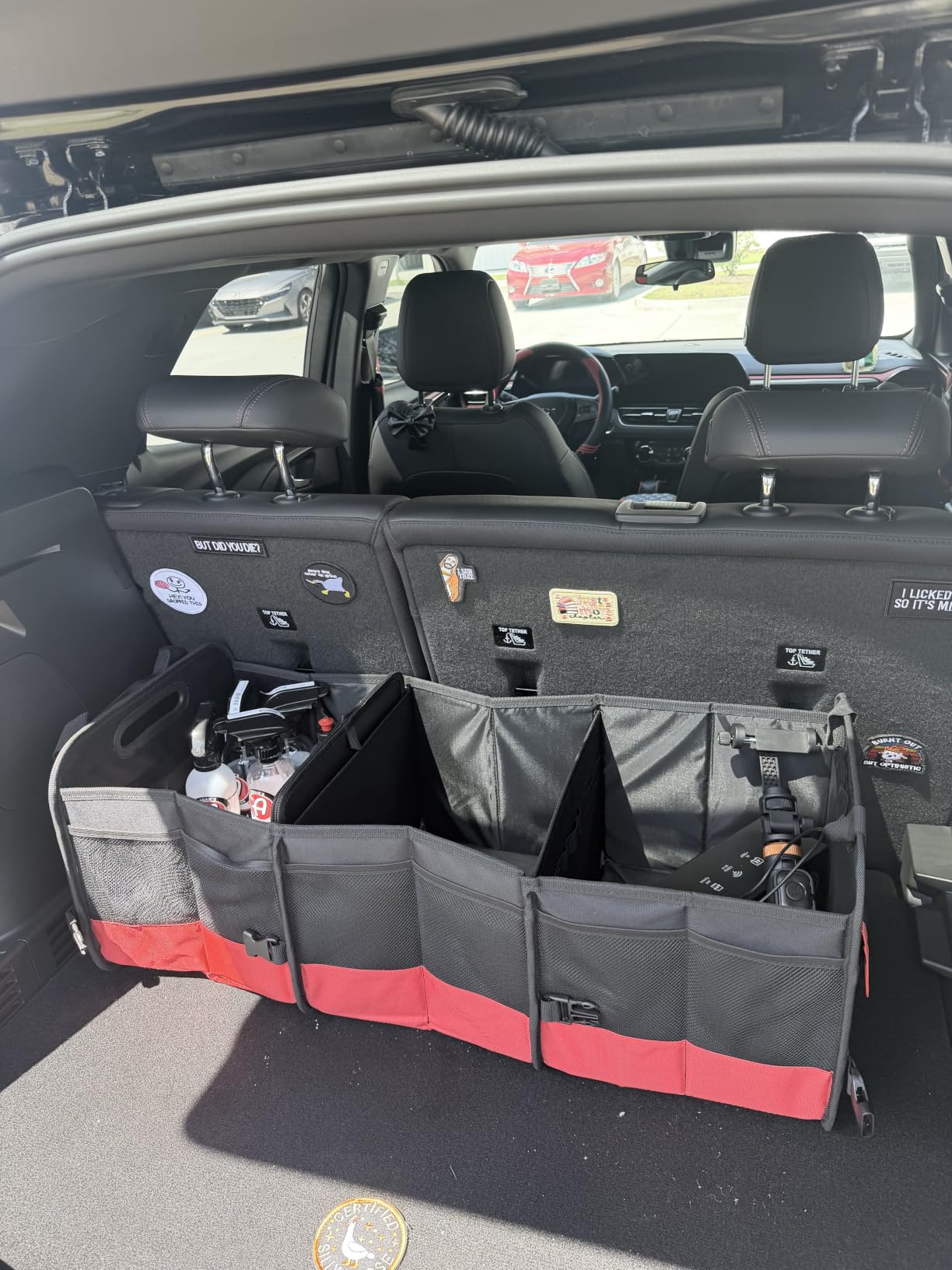 Simniam Car Trunk Organizer with Insulated Grocery Bag - 110L High Capacity Car Storage Box, with 4 Compartments, Reflective Strip, Cover, for Auto, SUV, Truck, Minivan customer photo 1