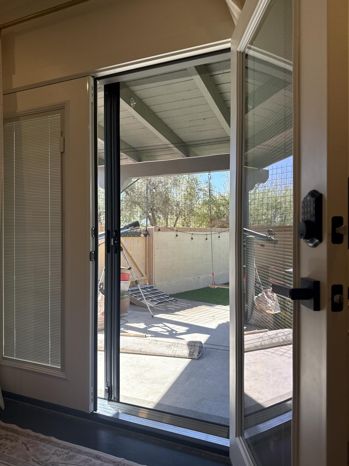 LARSON Brisa Double Sandstone Retractable Screen Door, French Door Screen with EZ-Glide Fits 80-in to 81-in Tall x 68-in to 72-in Wide Front or Patio Doors customer photo 1