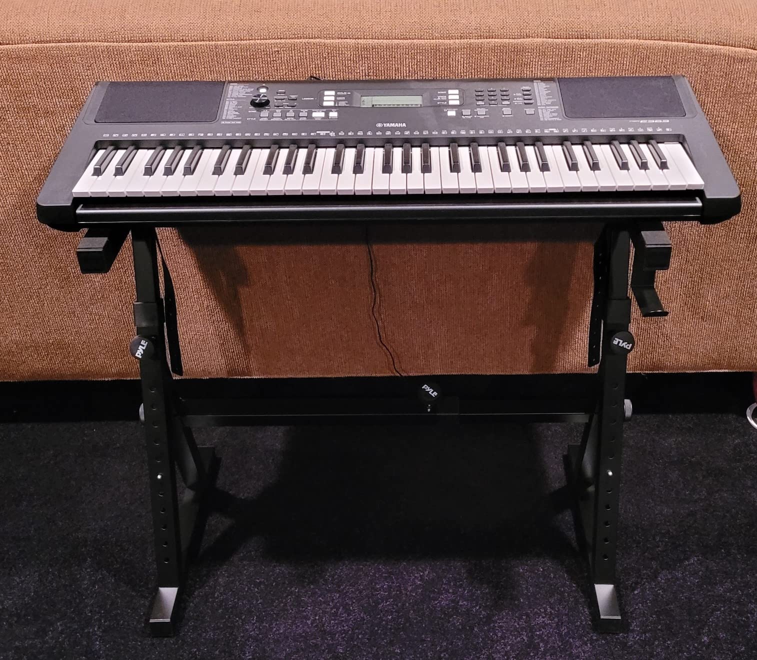 Pyle Heavy Duty Folding Keyboard Stand - Sturdy Reinforced Z Design w/ Adjustable Width & Height, Foam Padded Arms, Digital Piano Stand, Fits 54-88 Key Electric Pianos customer photo 2