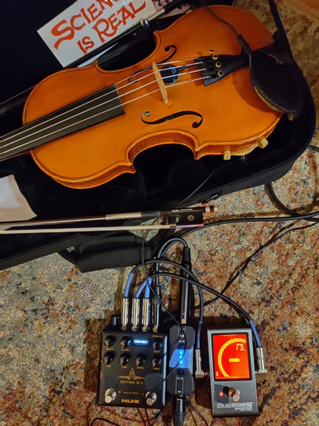 NUX Optima Air Dual-Switch Acoustic Guitar Simulator with a Preamp,IR Loader, Capturing Mode,15 Built‑In Acoustic Guitar Profiles,3‑Band EQ, Gain Control, Built‑In Reverb, USB Audio customer photo 1