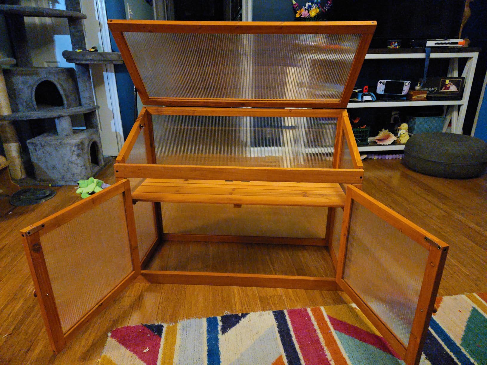 MCombo 2-Tier Wooden Cold Frame Garden Greenhouse Raised Flower Planter Shelf Bed Protection 6057-0160 customer photo 2