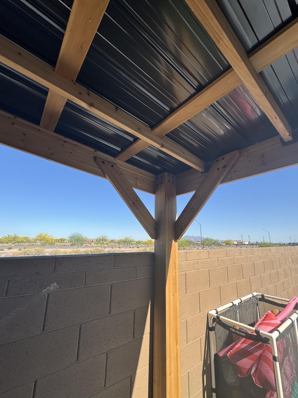 Backyard Discovery Saxony 8' x 5' Cedar Wood BBQ Grill Gazebo Pavilion with Hardtop Galvanized Steel Roof, Bar Tops, Powerport, Snow Support, Wind Resistance, Cook Station for Outdoor Patio or Deck customer photo 1