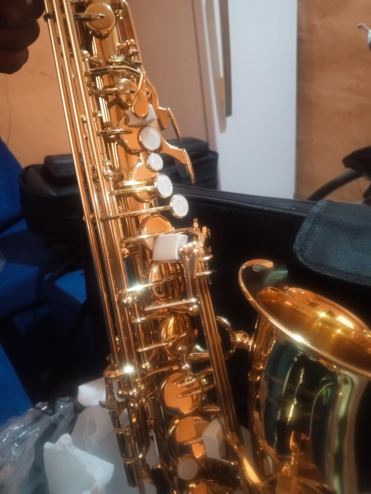 Eastar Professional Alto Saxophone Golden E Flat Eb with Cleaning Kit, Carrying Case, Mouthpiece, Neck Strap, Reeds, Stand, AS-III customer photo 1