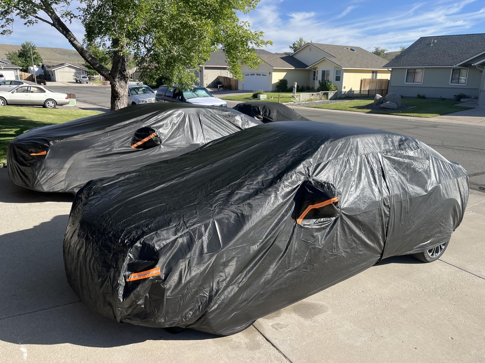 Kayme 10 Layers SUV Car Cover Waterproof All Weather [See Vehicle Size Chart for Accurate Fit] Heavy Duty Full Exterior Cover Outdoor Sun Rain Snow Wind UV Protection. Size S3 (See Size Chart) customer photo 1