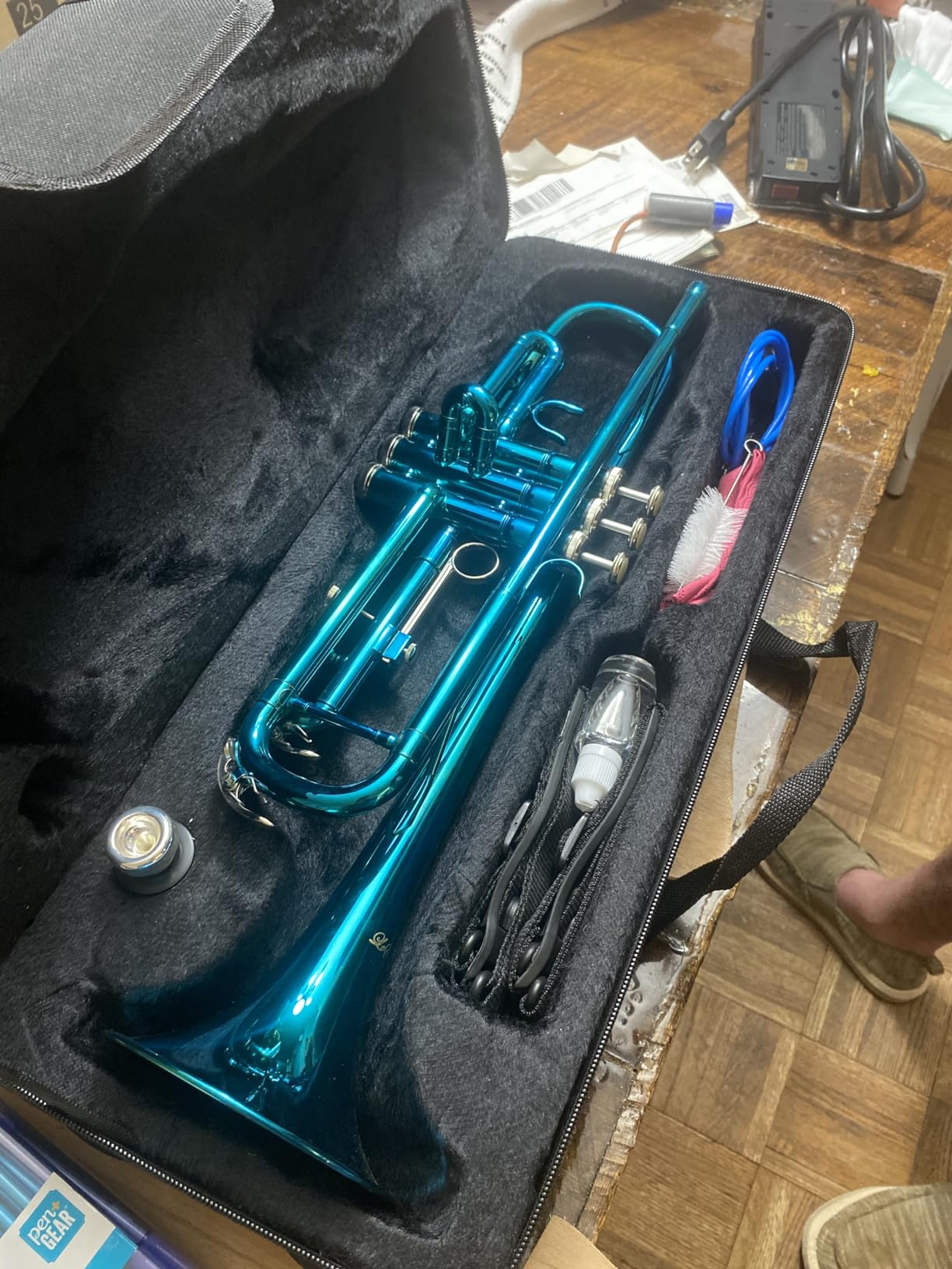 LeSage Bb Standard Trumpet Set for Beginner, Brass Student Trumpet with Carrying Case, Care Kit, Valve Oil, Cloth, 7C Mouthpiece & Gloves Gold customer photo 1
