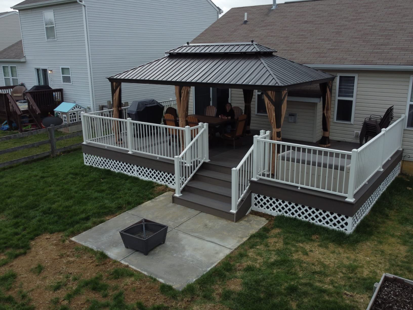 PURPLE LEAF 10' X 12' Hardtop Gazebo Canopy with Netting and Curtains for Outdoor Deck Backyard Heavy Duty Sunshade Outside Metal Patio Permanent Pavilion customer photo 1