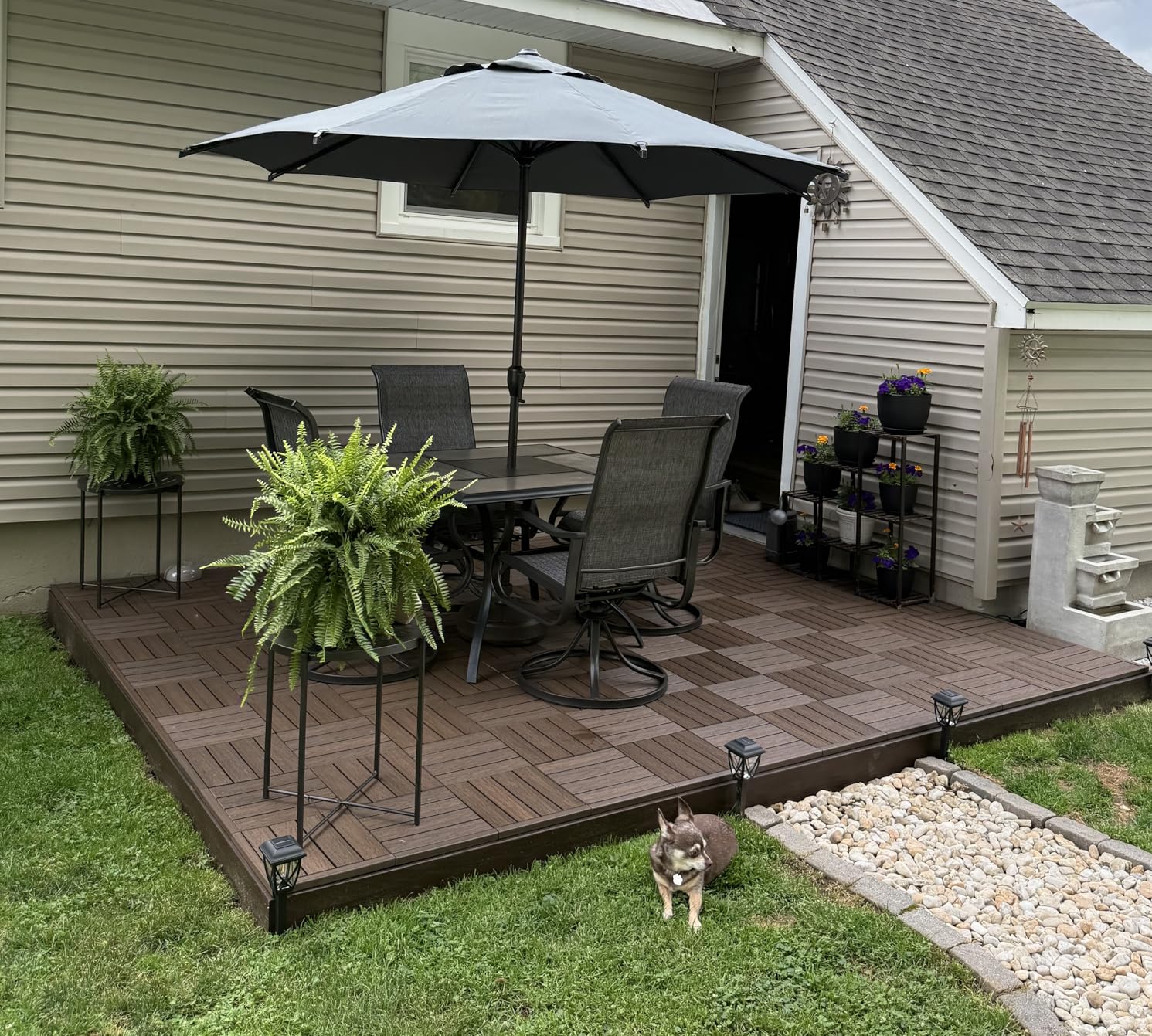 NewTechWood UltraShield Naturale 1 ft. x 1 ft. Quick Deck Outdoor Composite Deck Tile in Canadian Maple (10 sq. ft. per Box) customer photo 2