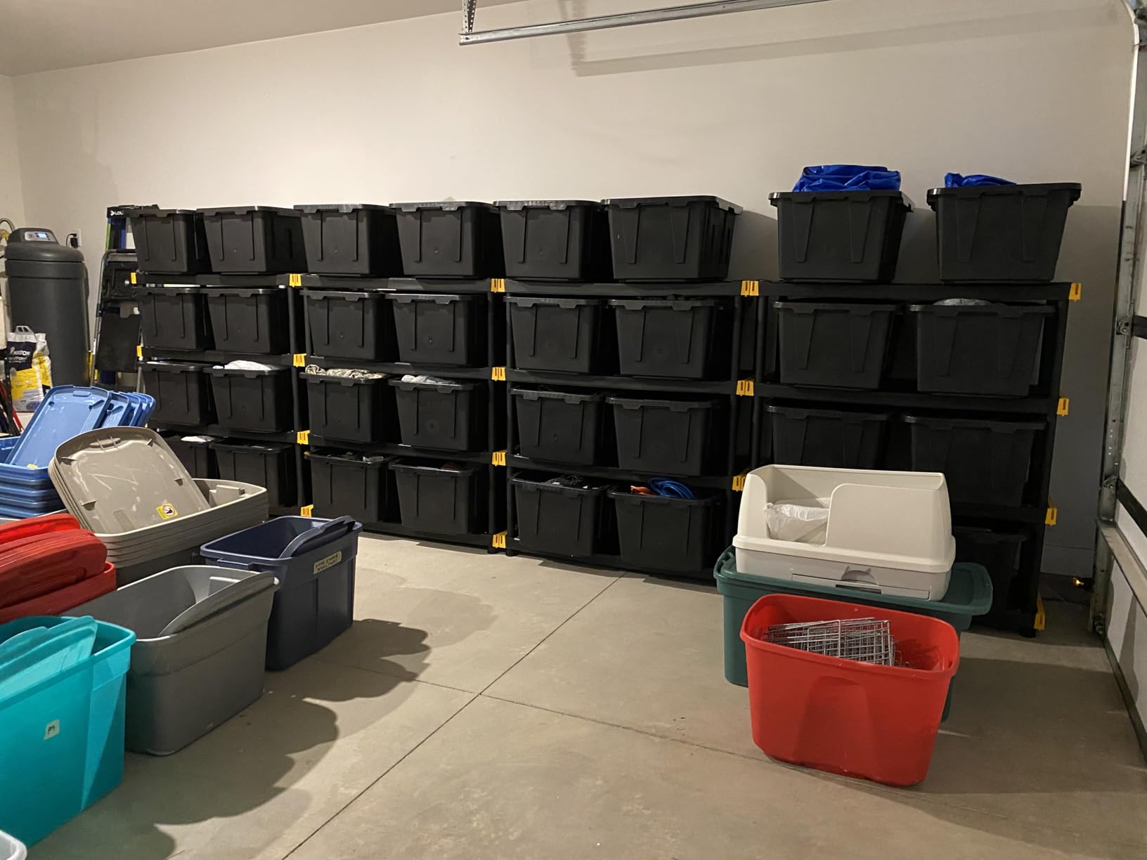 CX Black & Yellow 4-Tier Heavy Duty Storage Shelves and 8 Heavy Duty Storage Bins with Lids, 4 Shelves that Support up to 200lbs/shelf + 27 Gallon Containers (8-Pack), Organization and Storage customer photo 1