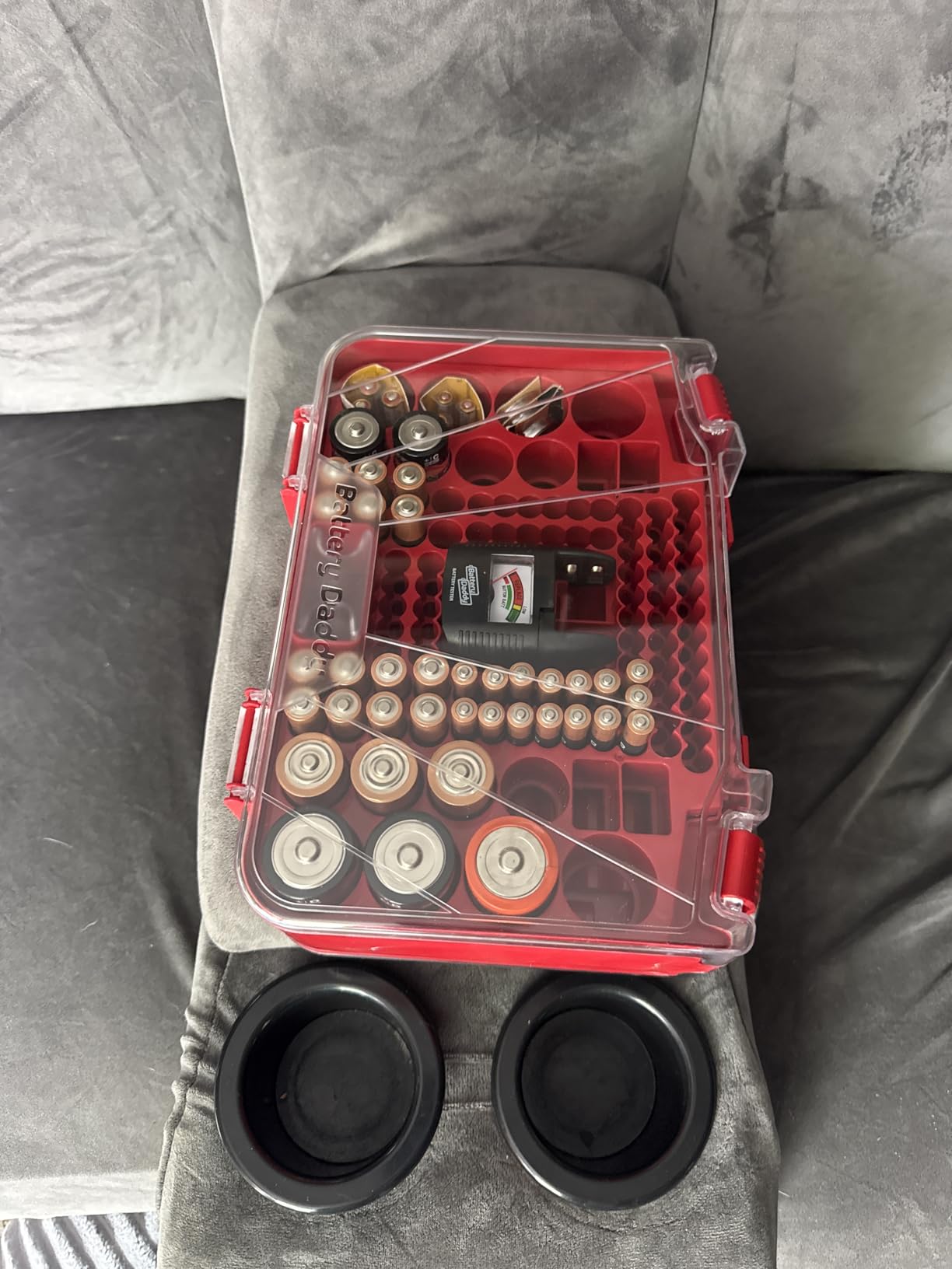 Ontel Battery Daddy Smart - Battery Organizer Storage Case with Tester, Stores & Protects Up to 150 Batteries, Clear Locking Lid, As Seen On TV, Smart - 150 Batteries (BADAS-MC4) customer photo 2