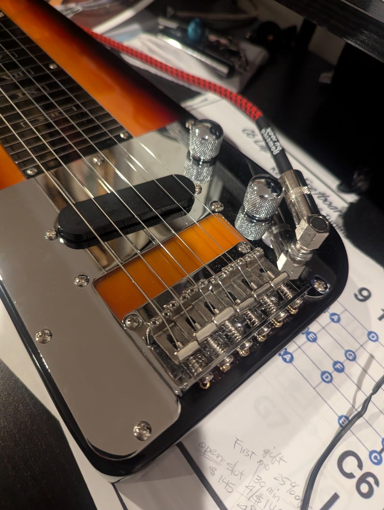 Batking Lap Steel Guitar, Electric Slide Guitar 6 String Slotted Headstock with Gig Bag - Sunburst customer photo 2