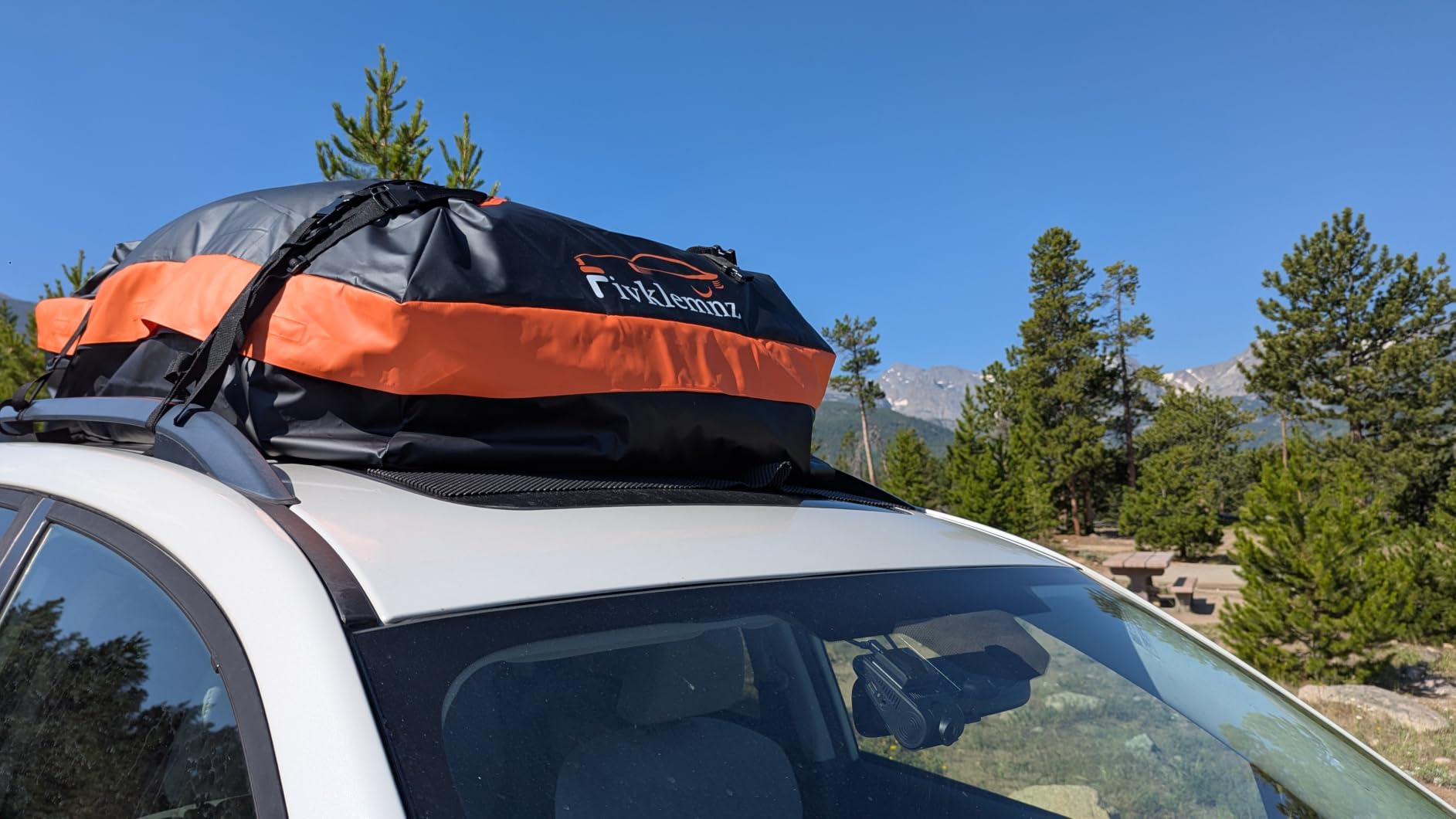 FIVKLEMNZ 21 Cubic Car Rooftop Cargo Carrier Roof Bag Waterproof for All Top of Vehicle with/Without Rack Includes Topper Anti-Slip Mat + Reinforced Straps + 6 Door Hooks + Luggage Lock customer photo 1