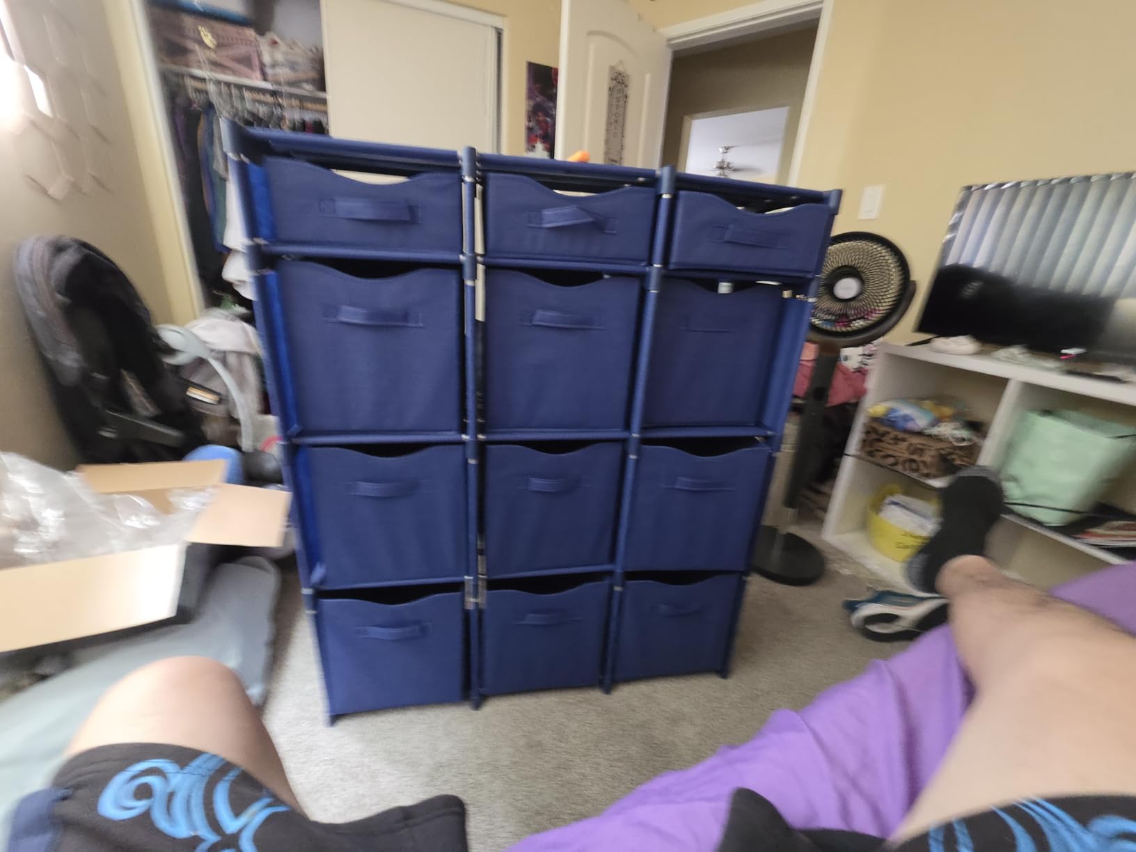 Cube Storage Organizer with 9 Storage Bins Included - Storage Cubes for Home Organization, Toy Storage, Office Storage, Living Room Storage, and General Storage Solution (Grey) customer photo 2