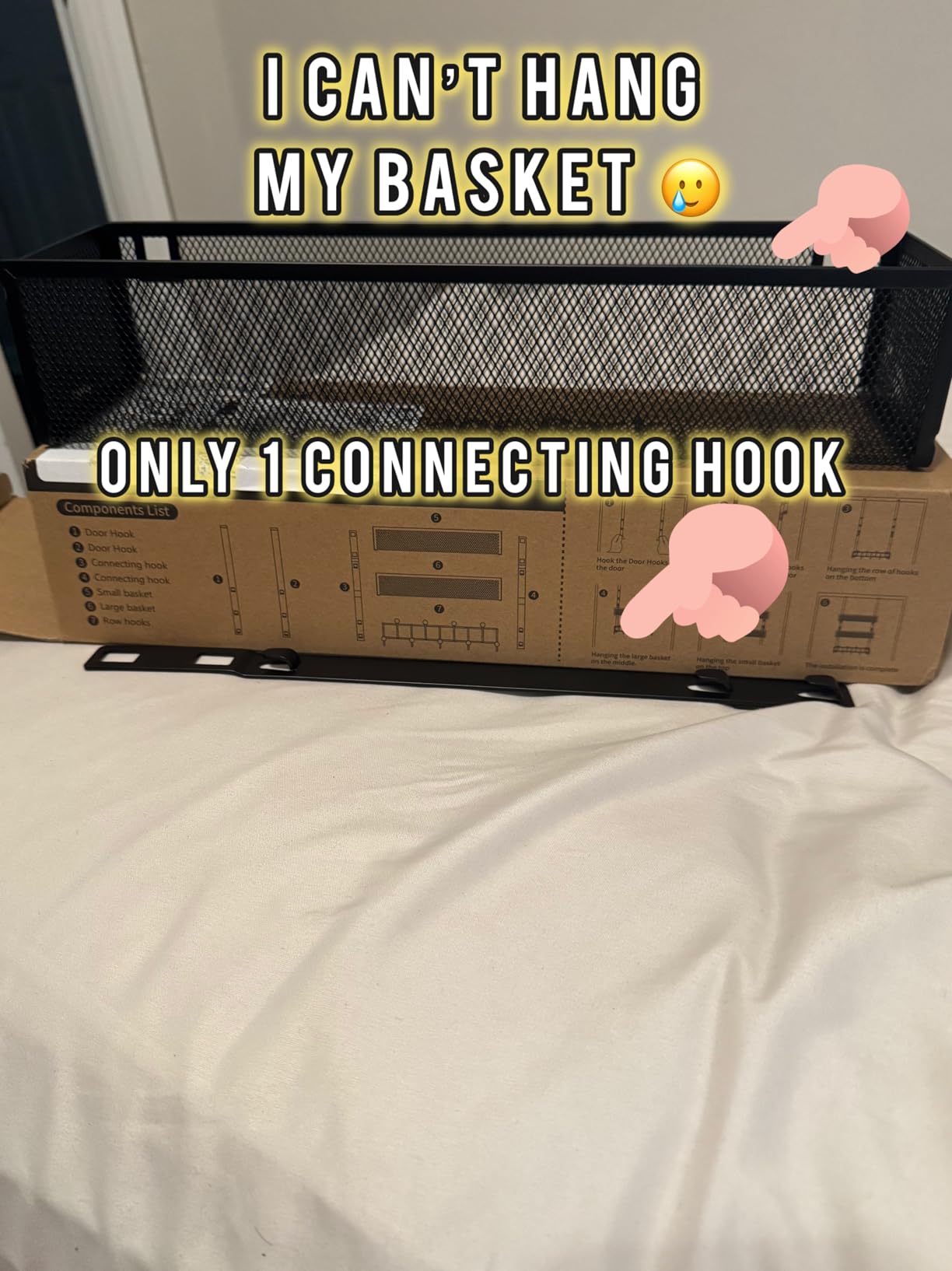 Consumest Over The Door Hooks Organizer - 3 Tier Door Hanger with 9 Coat Hooks & 2 Mesh Basket, Back Storage Organizer Hanging Towels for Bathroom, Bedroom, Black customer photo 2